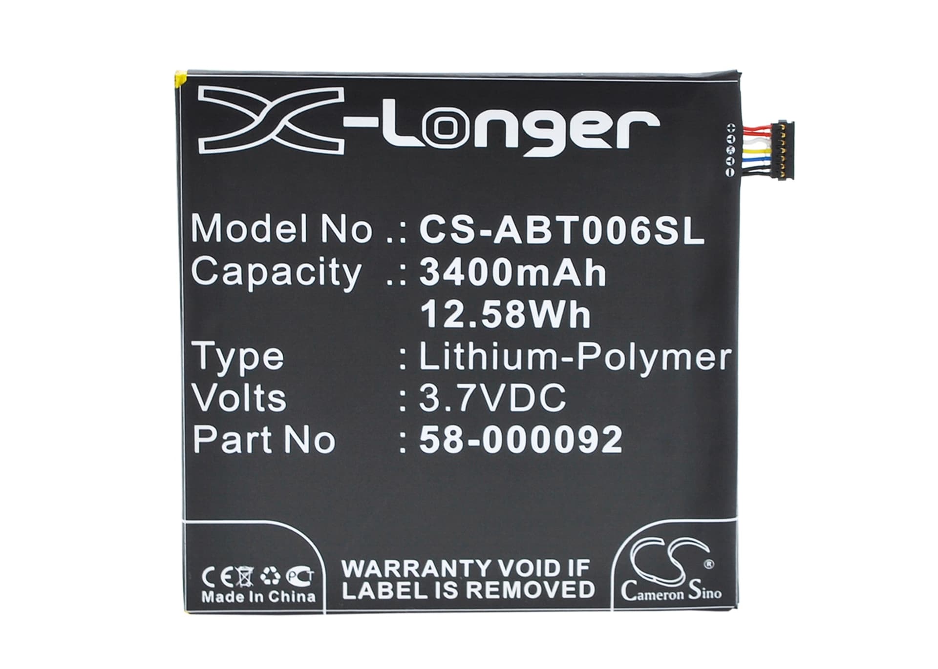 Replacement Battery for Amazon Fire HD 6 - CS-ABT006SL-1.jpg