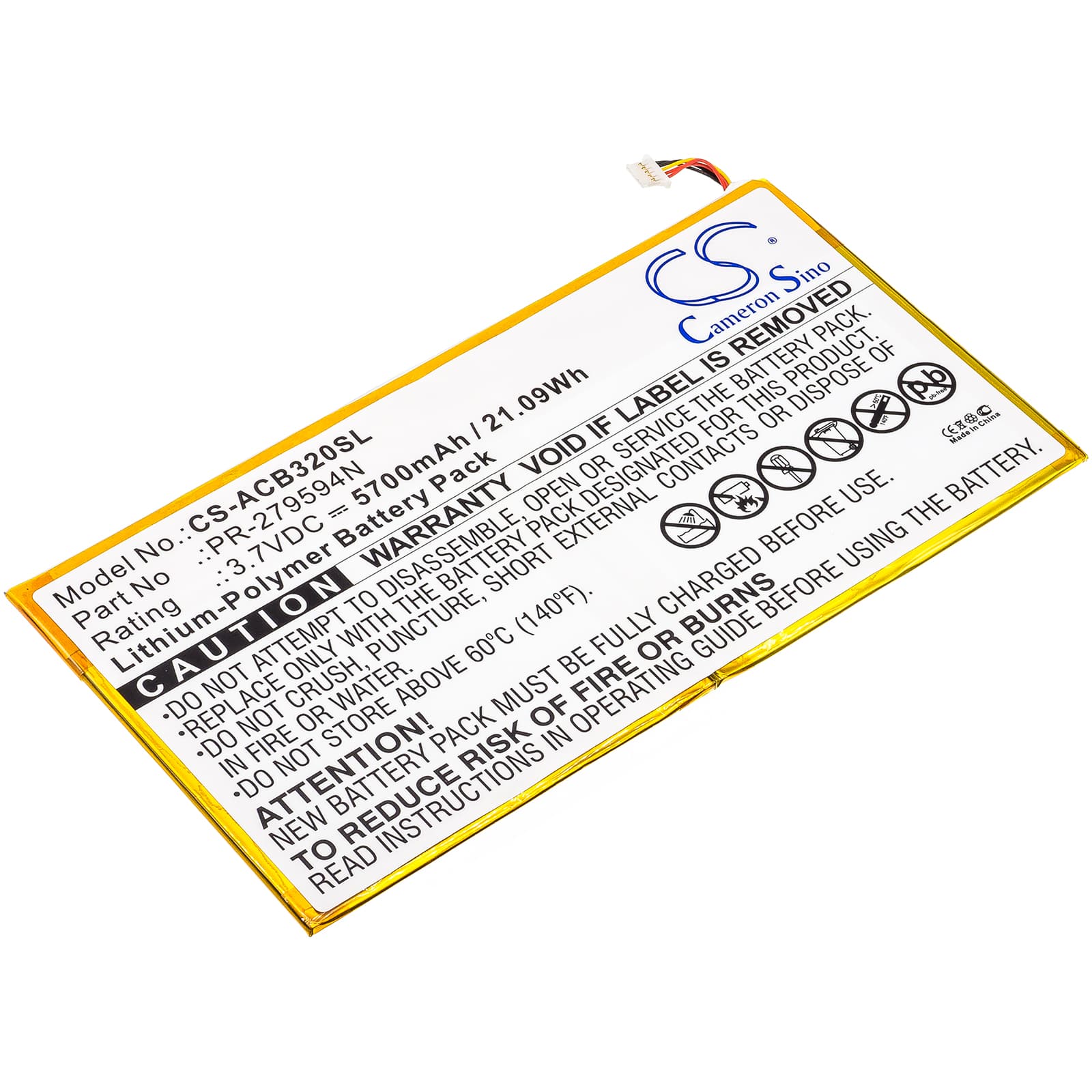Replacement Battery for Acer Iconia One 10 B3-A20 - CS-ACB320SL-1.jpg