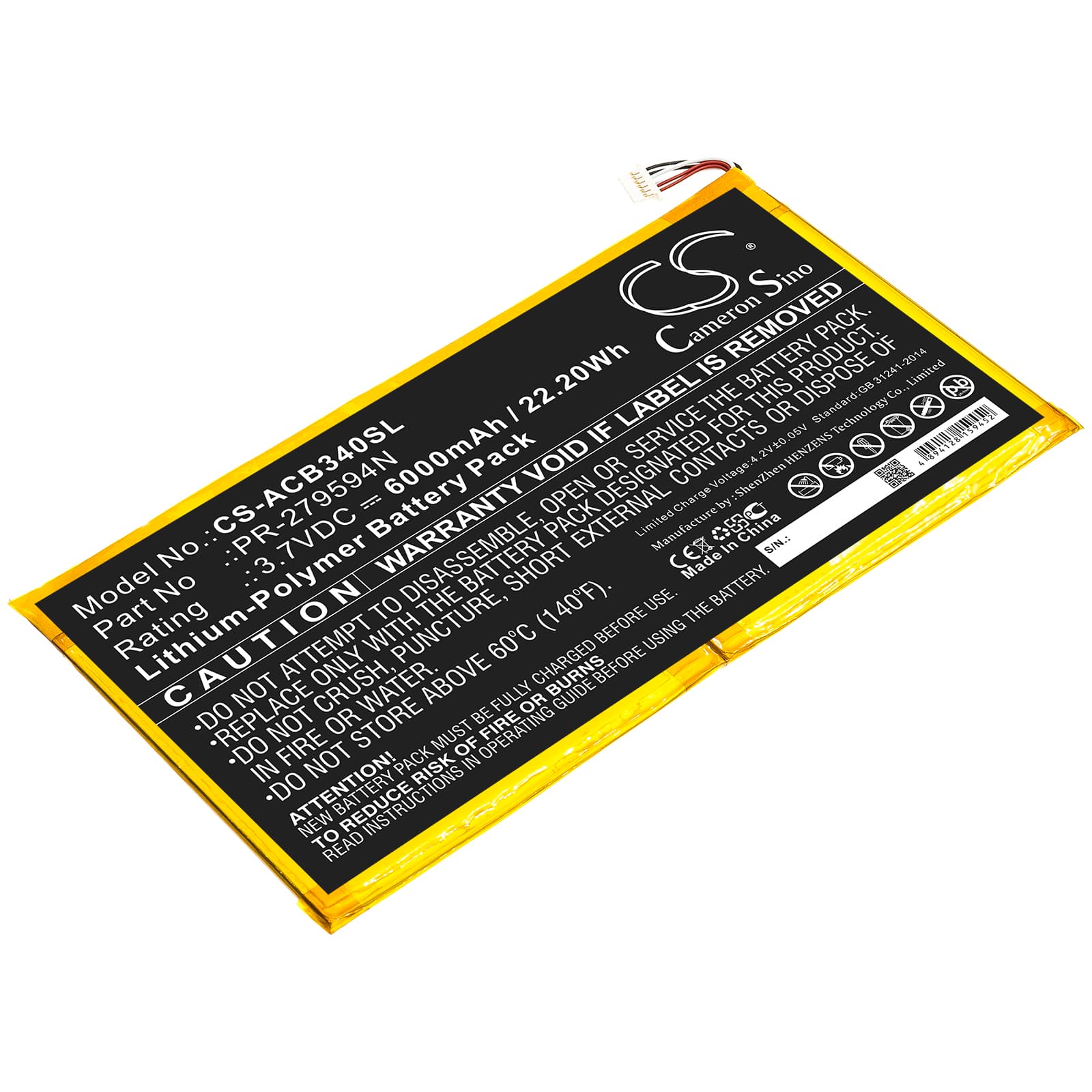 Replacement Battery for Acer Iconia One 10 B3-A40 - CS-ACB340SL-1.jpg