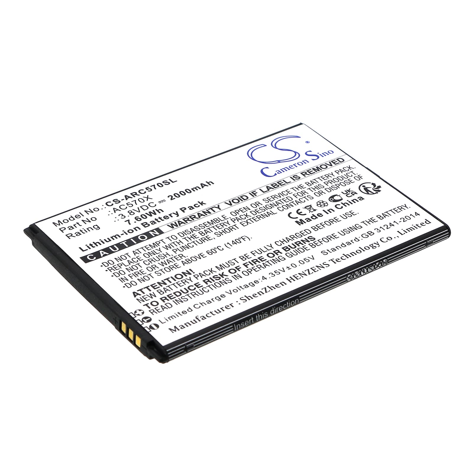 Replacement Battery for Archos OXYGEN 57 - CS-ARC570SL-1.jpg
