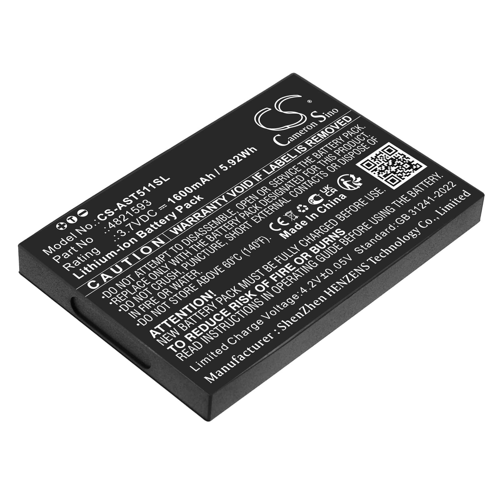 Replacement Battery for Assa Abloy VOT1511L2R01 - CS-AST511SL-1.jpg