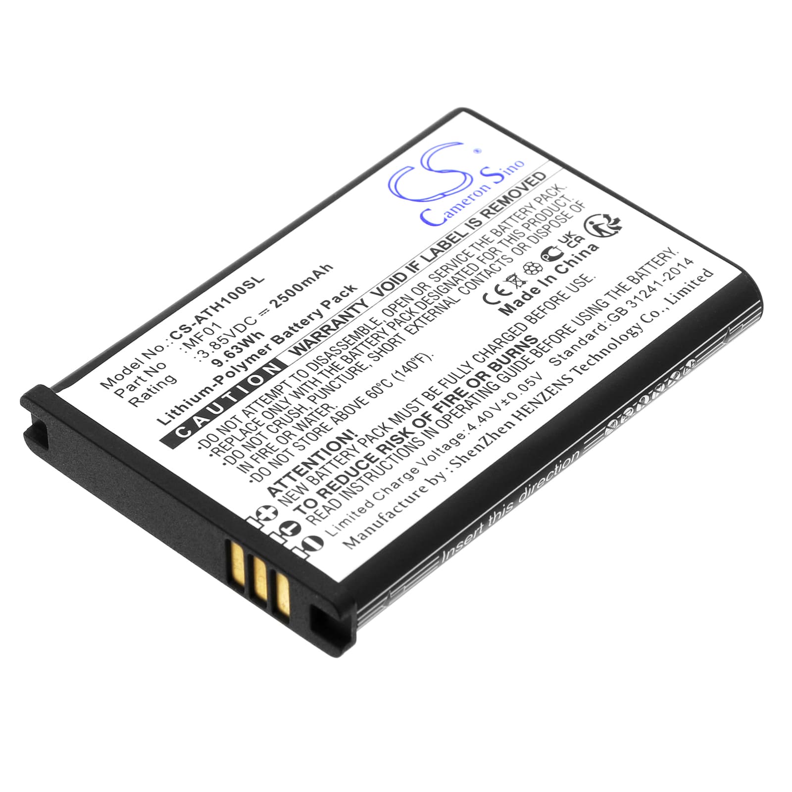 Replacement Battery for AT&T CT2MHS01 - CS-ATH100SL-1.jpg