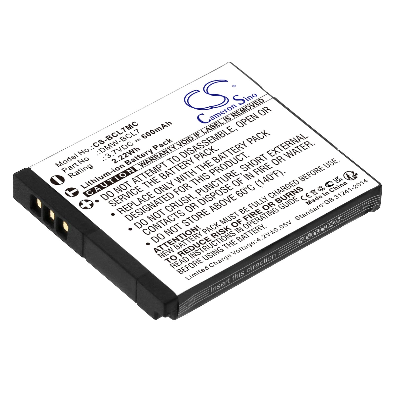 Replacement Battery for Panasonic Lumix DMC-F5 - CS-BCL7MC-1.jpg