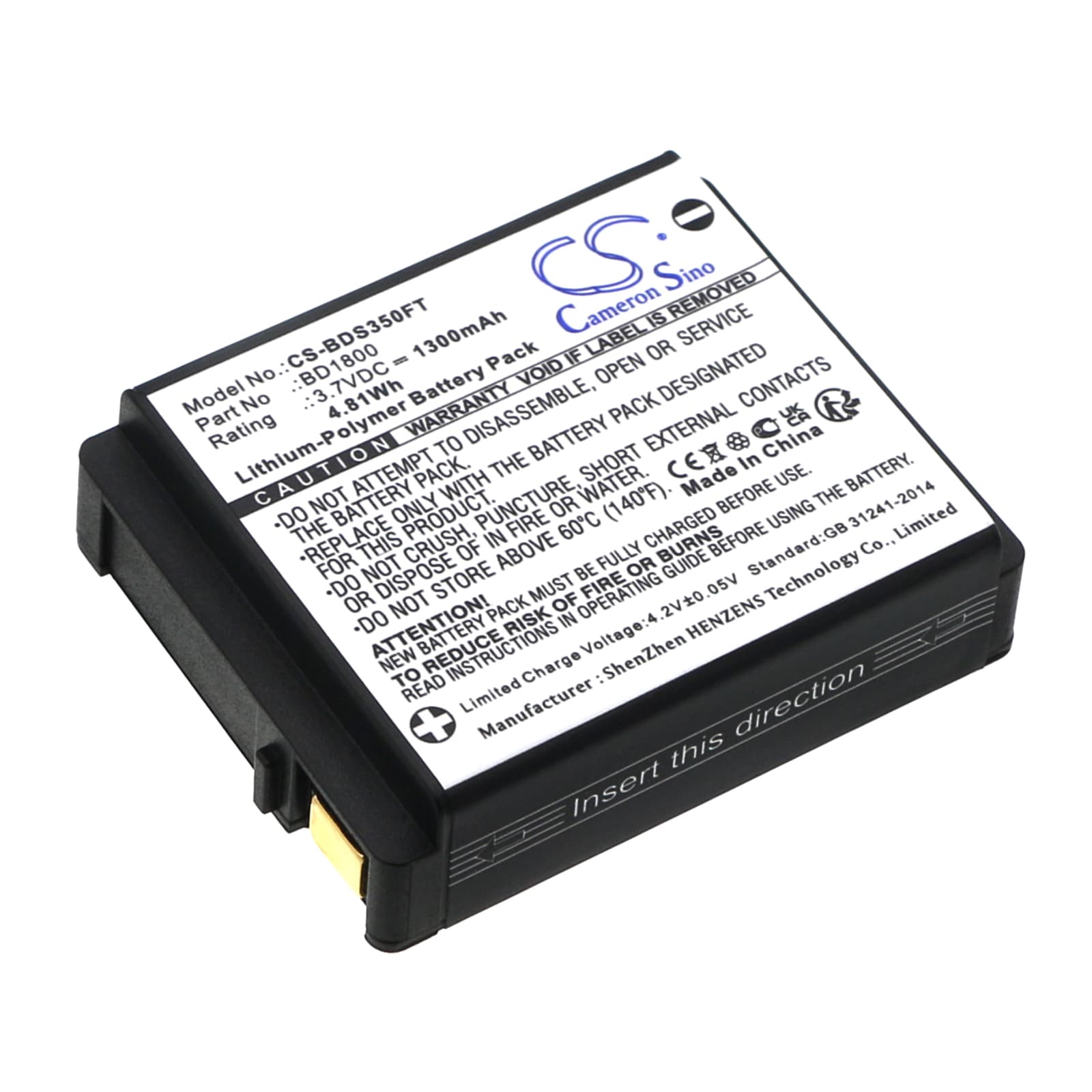 Replacement Battery for Nitecore UT27 - CS-BDS350FT-1.jpg