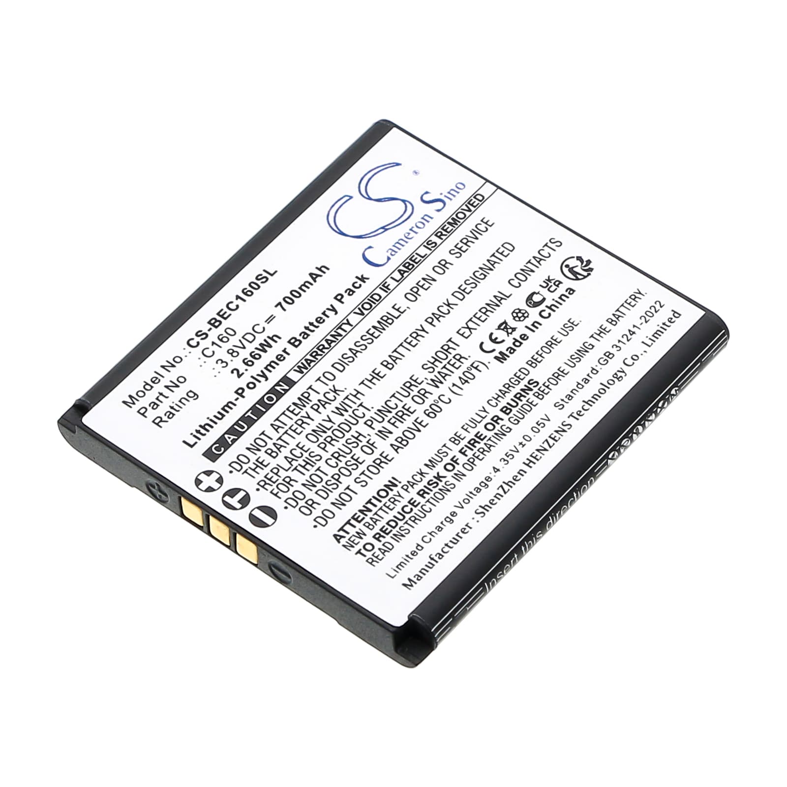 Replacement Battery for Bea-fon C160 - CS-BEC160SL-1.jpg
