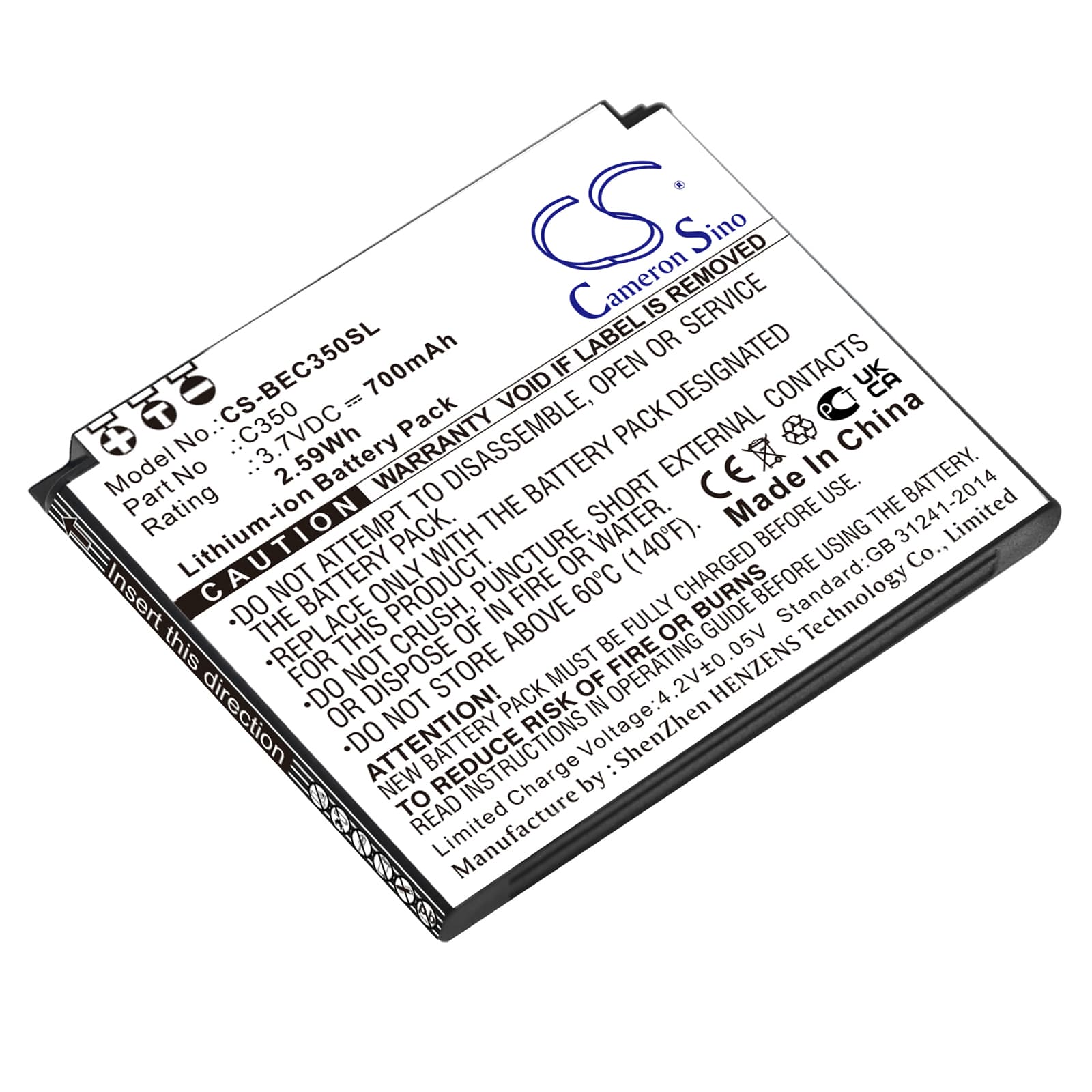 Replacement Battery for Bea-fon C350 - CS-BEC350SL-1.jpg