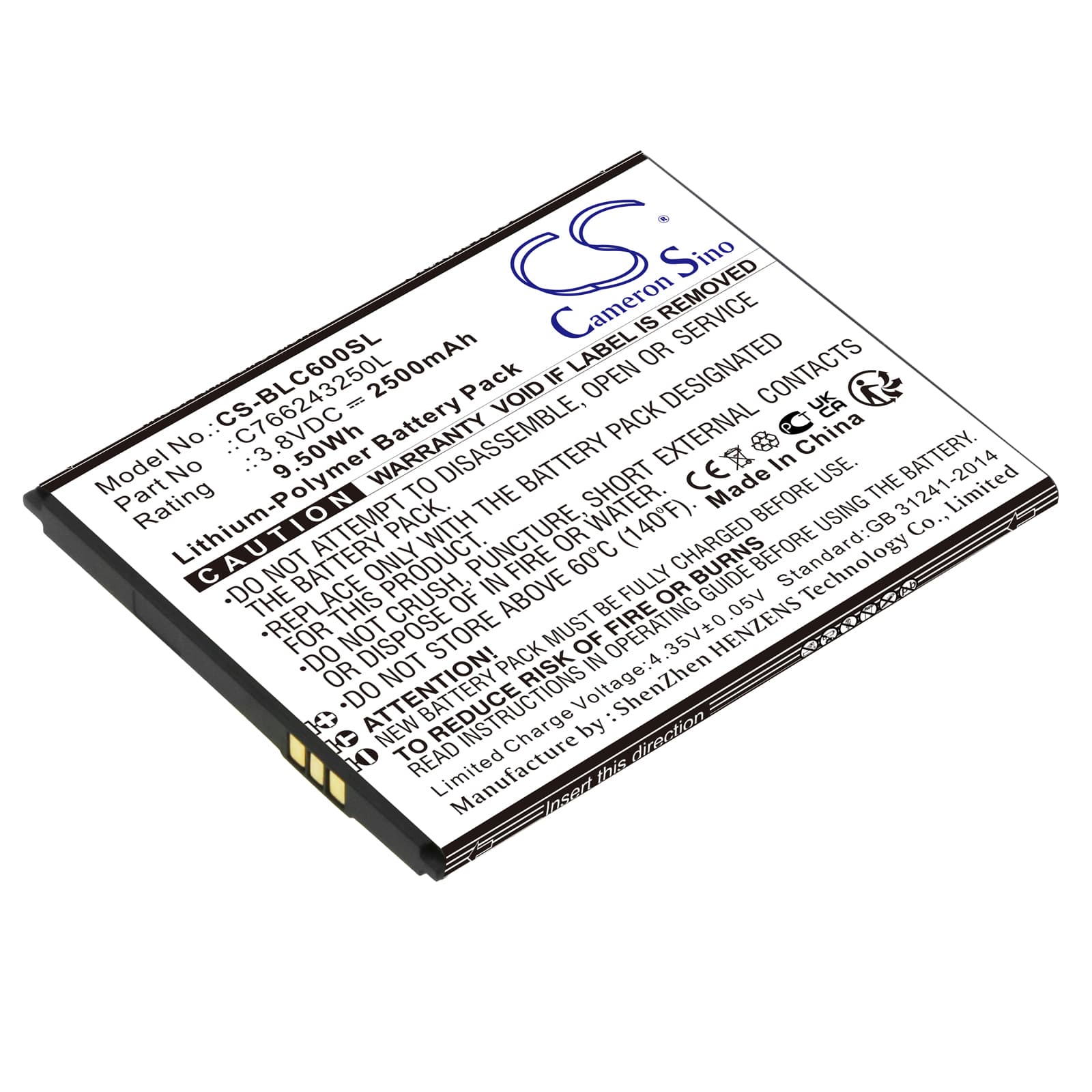 Replacement Battery for BLU C6 - CS-BLC600SL-1.jpg