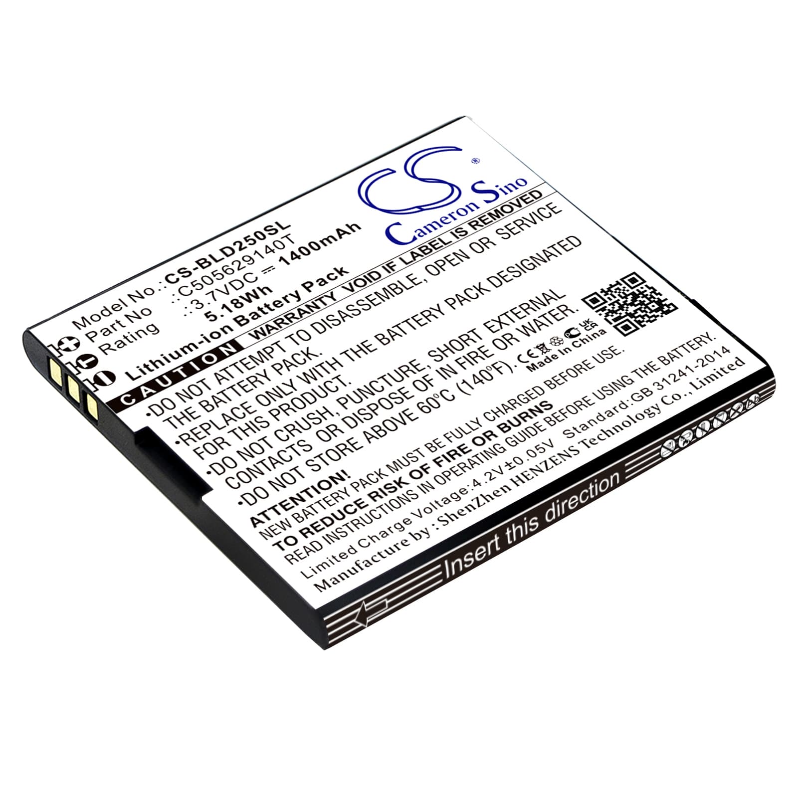Replacement Battery for BLU Dash L2 - CS-BLD250SL-1.jpg