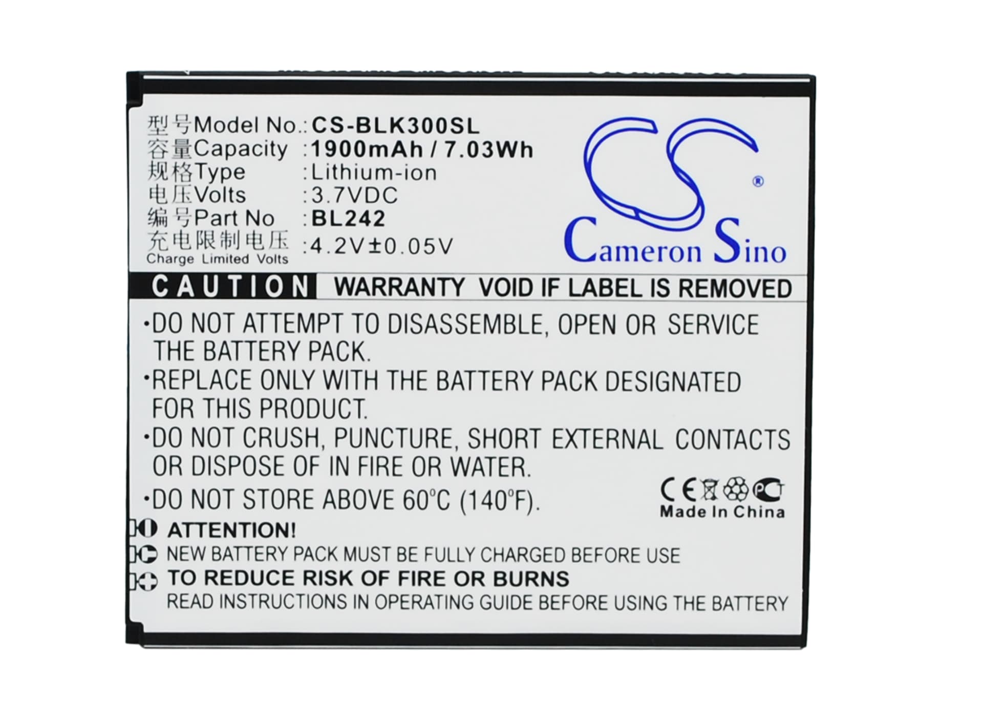 Replacement Battery for Lenovo K3 - CS-BLK300SL-1.jpg