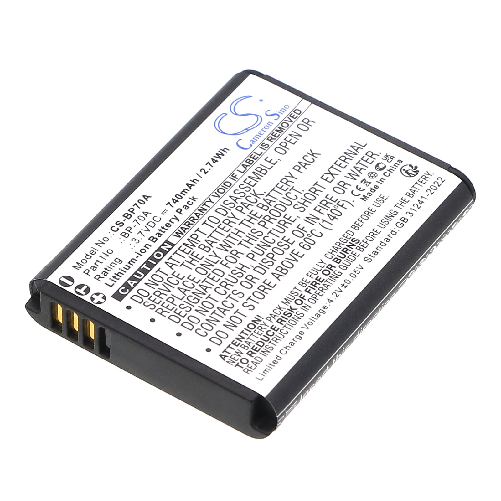 Replacement Battery for Samsung SL50 - CS-BP70A-1.jpg