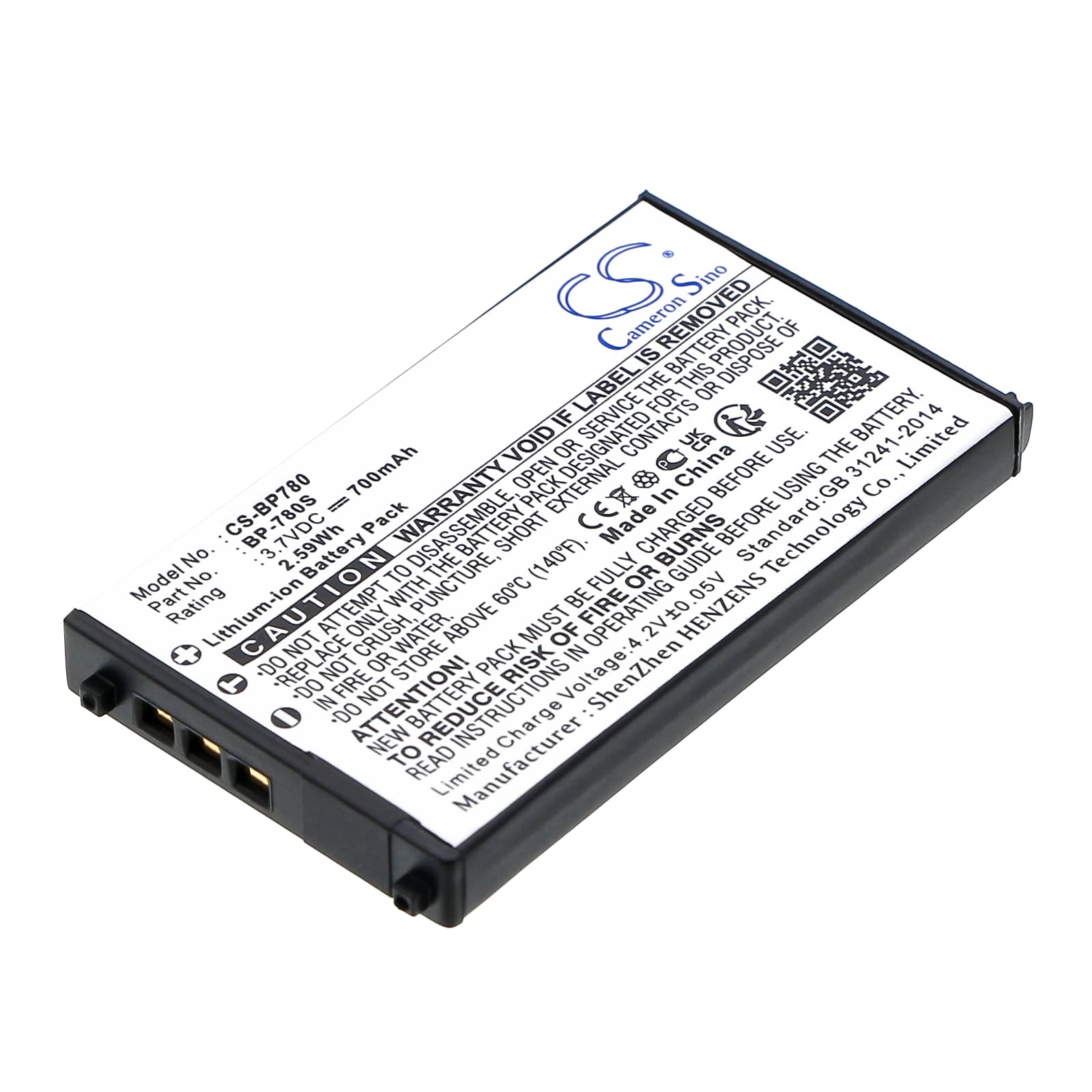 Replacement Battery for Kyocera CONTAX SL300RT - CS-BP780-1.jpg