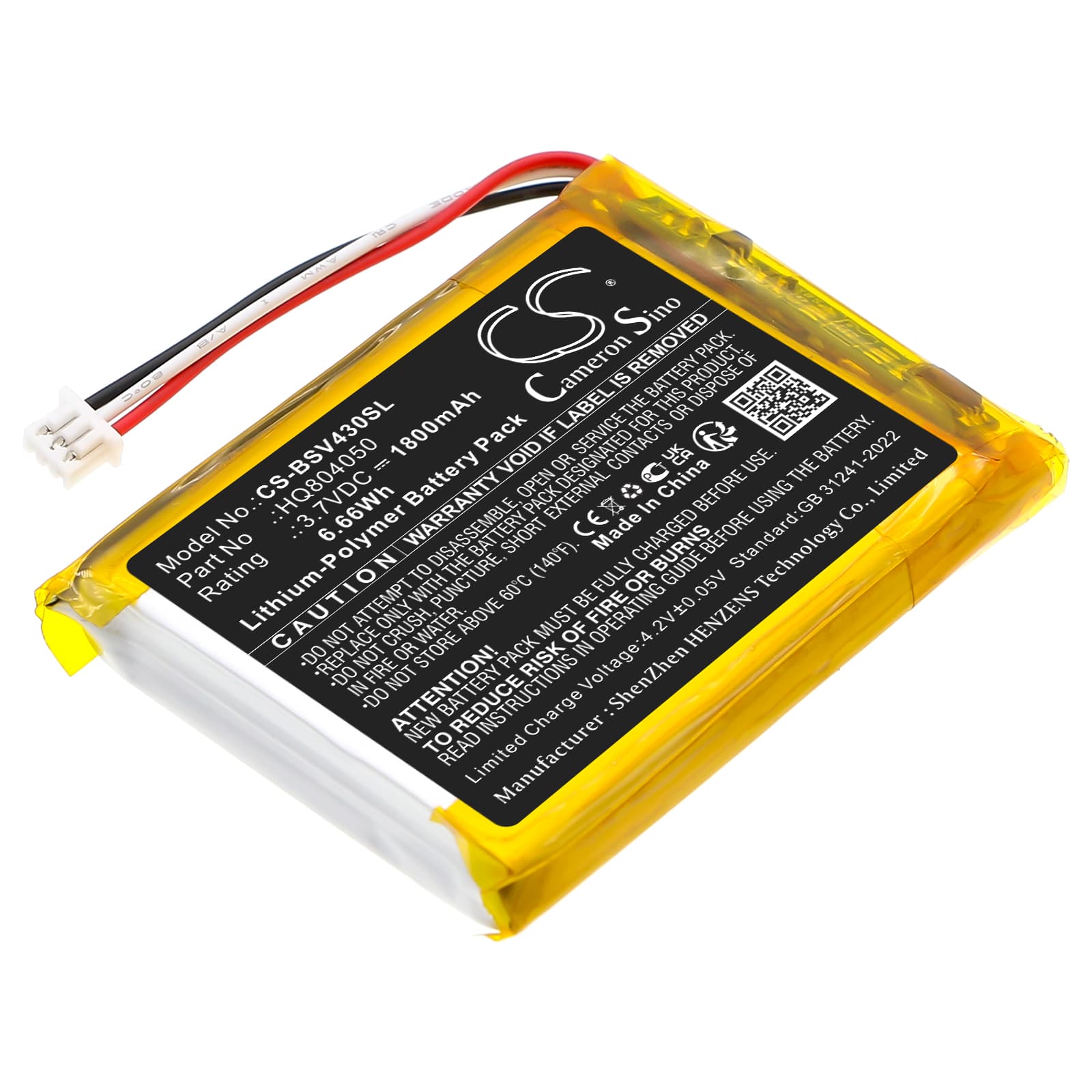 Replacement Battery for Babysense V43 Video Baby Monitor - CS-BSV430SL-1.jpg