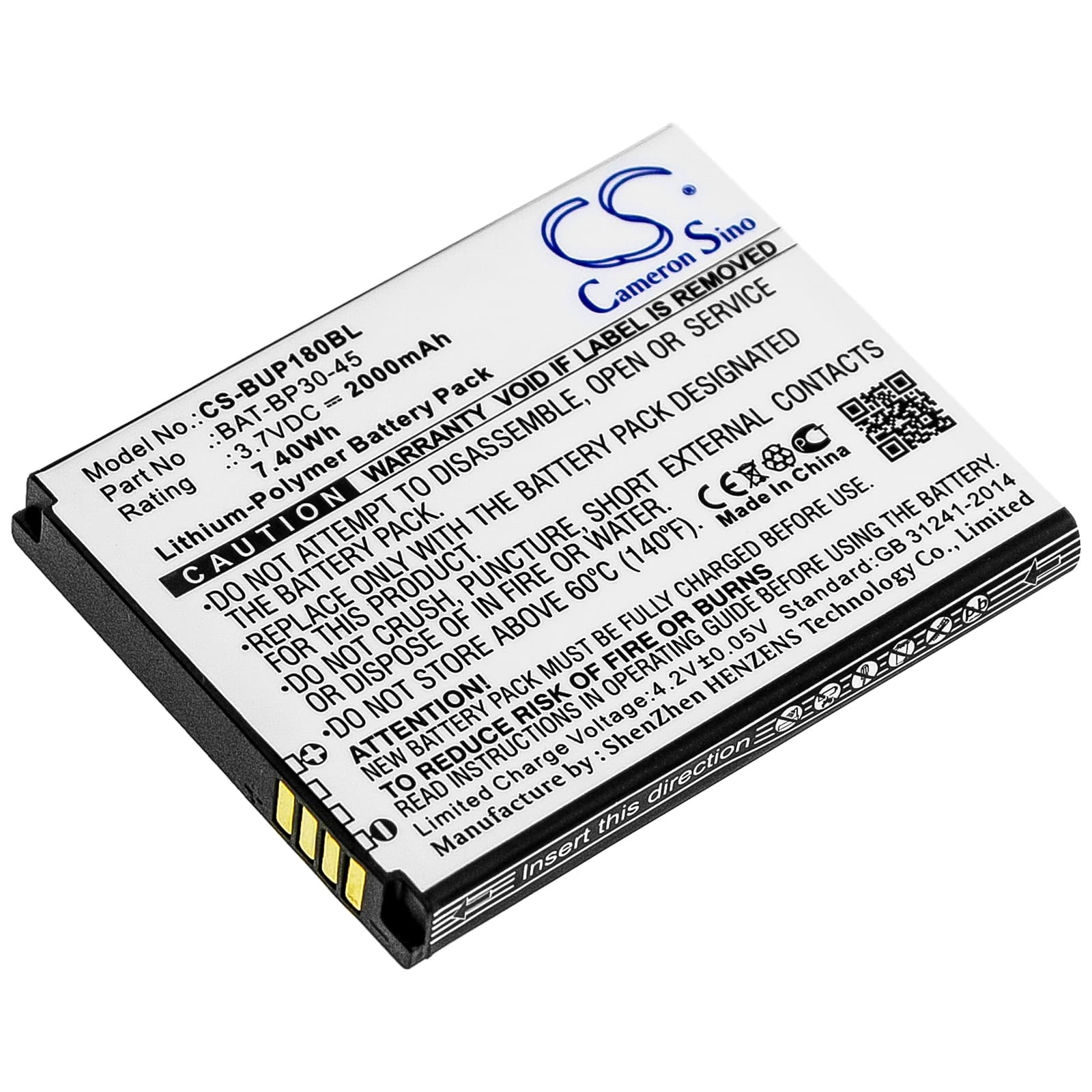Replacement Battery for BlueBird BP30 - CS-BUP180BL-1.jpg