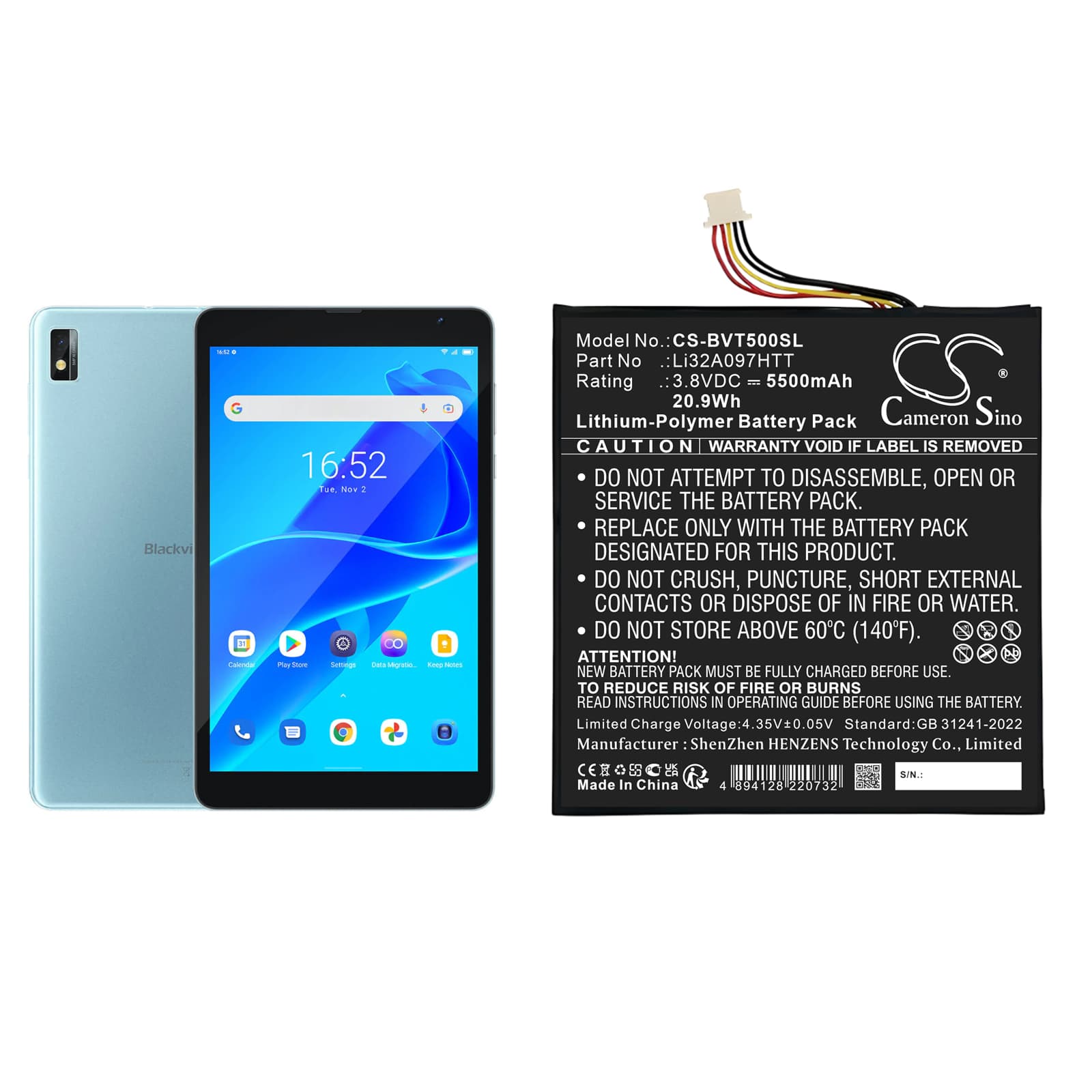 Replacement Battery for BlackView 3210099 - CS-BVT500SL-1.jpg
