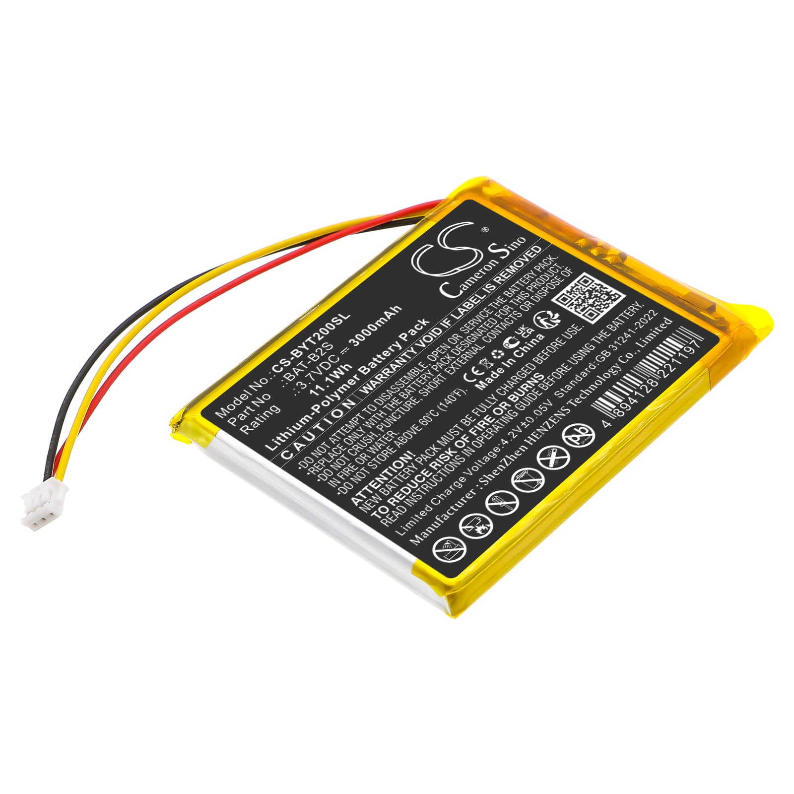 Replacement Battery for Jeeber 2K 3MP VB805 - CS-BYT200SL-1.jpg