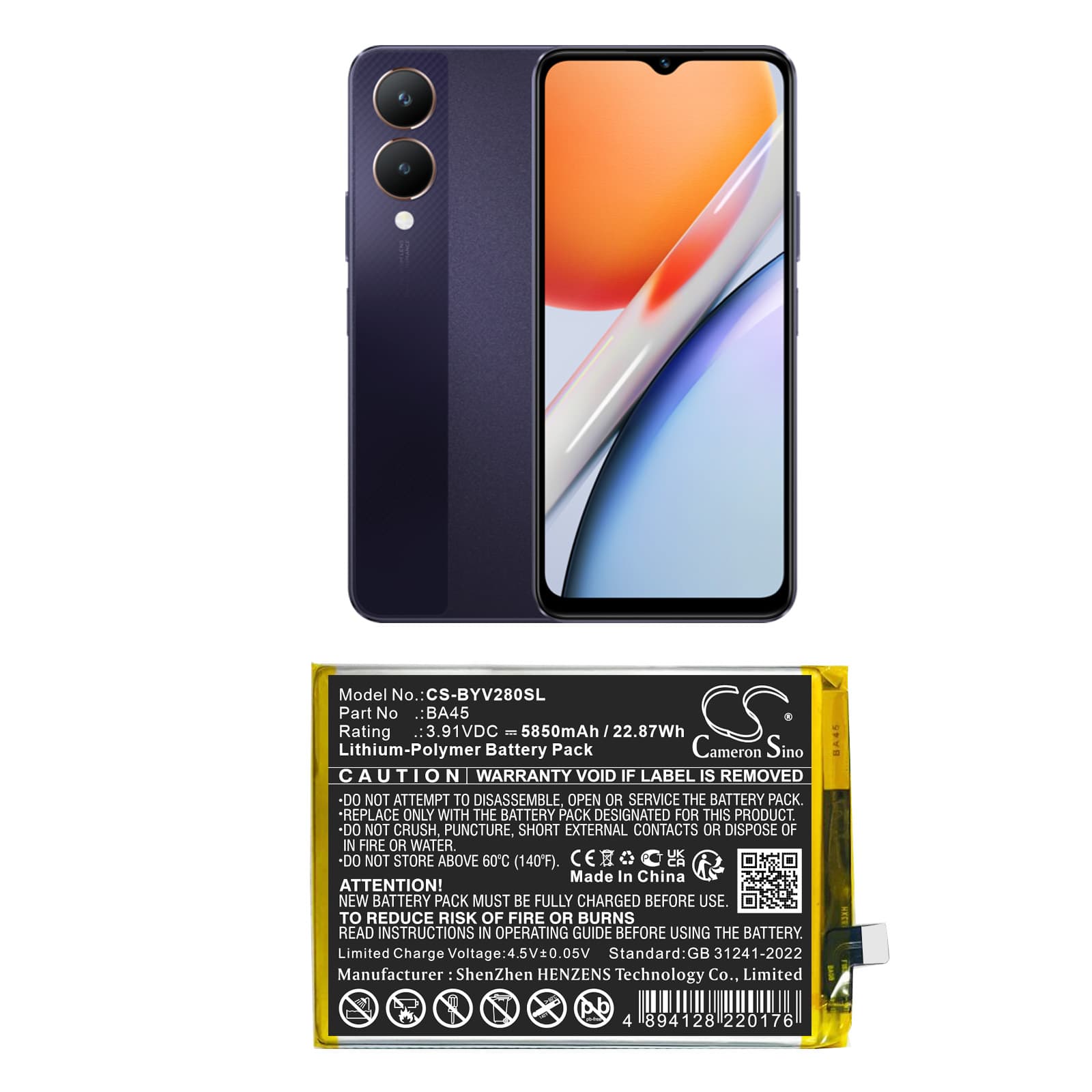 Replacement Battery for Vivo V2318A - CS-BYV280SL-1.jpg