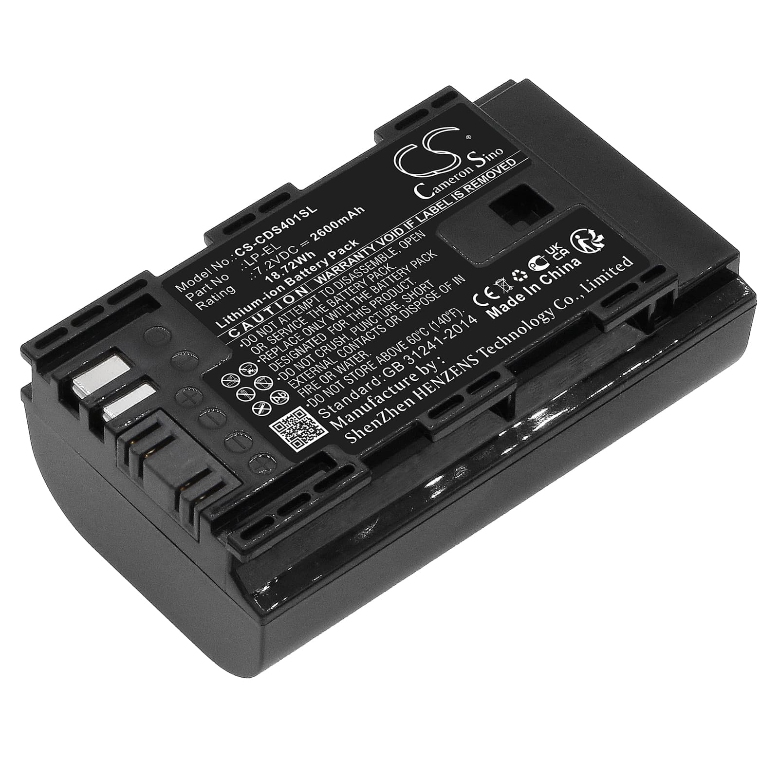 Replacement Battery for Canon Speedlite EL‑1 - CS-CDS401SL-1.jpg