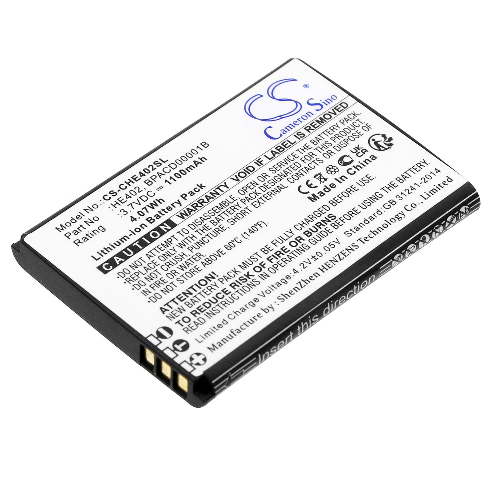 Replacement Battery for AT&T Cingular Flex - CS-CHE402SL-1.jpg