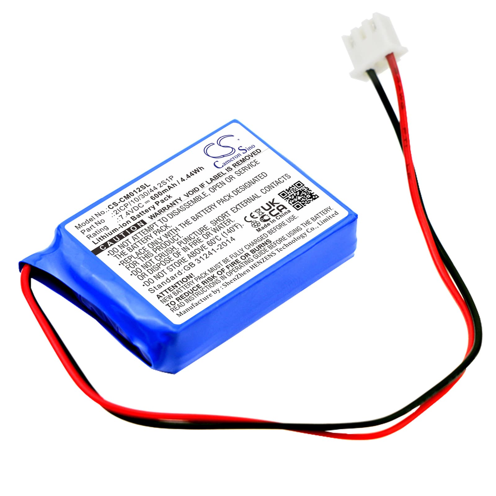 Replacement Battery for Custom Battery Pack 2ICP/10/30/44 2S1P