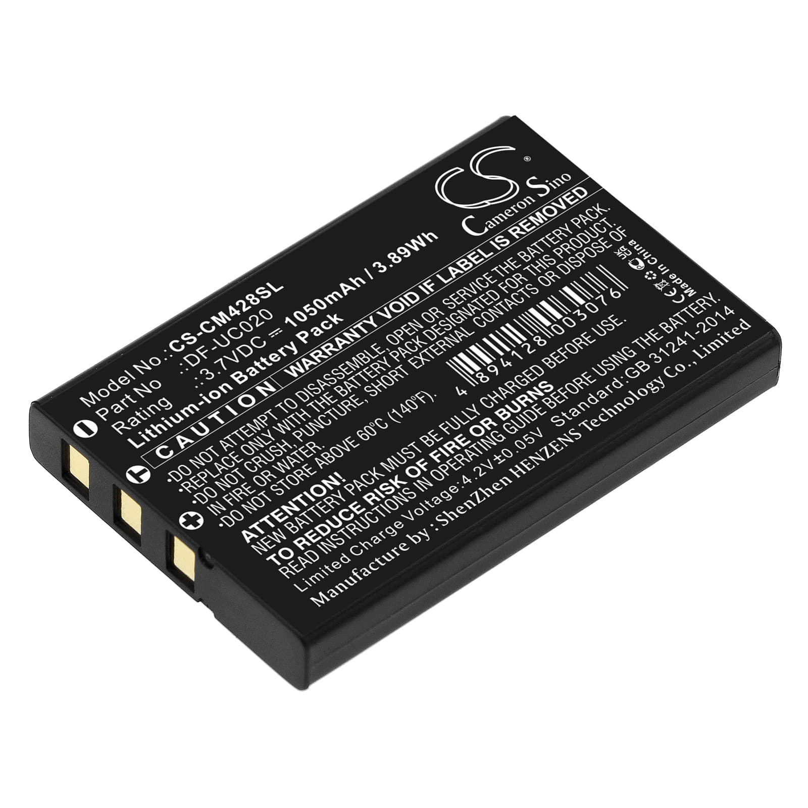 Replacement Battery for Creative DiVi CAM 428 Portable MP3 Player - CS-CM428SL-1.jpg