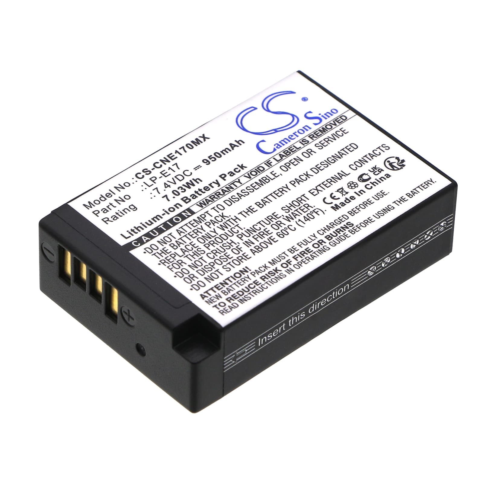 Replacement Battery for Canon EOS Kiss X8i - CS-CNE170MX-1.jpg