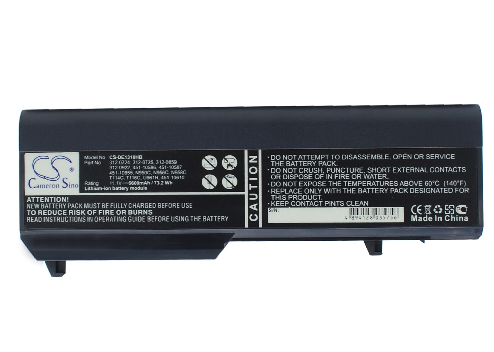Replacement Battery for Dell Vostro 1310 - CS-DE1310HB-1.jpg