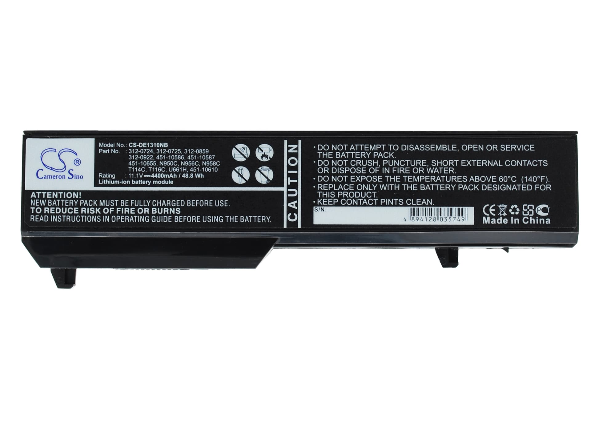 Replacement Battery for Dell Vostro 1310 - CS-DE1310NB-1.jpg