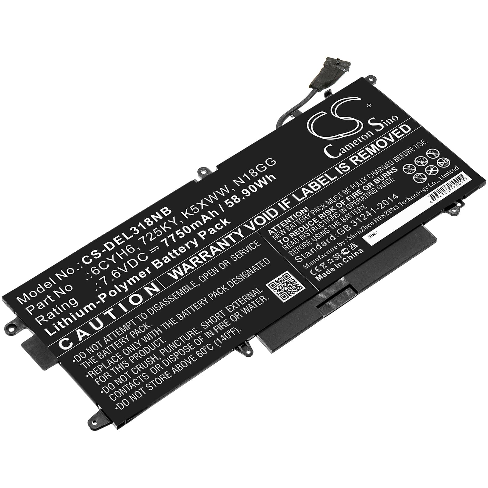 Replacement Battery for Dell N003L7390-C-D1606FTCN - CS-DEL318NB-1.jpg