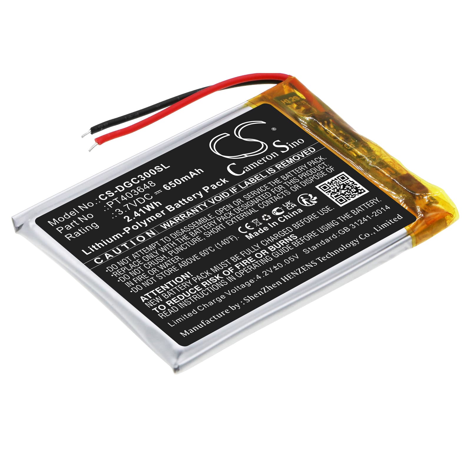 Replacement Battery for Denon AH-GC30 - CS-DGC300SL-1.jpg