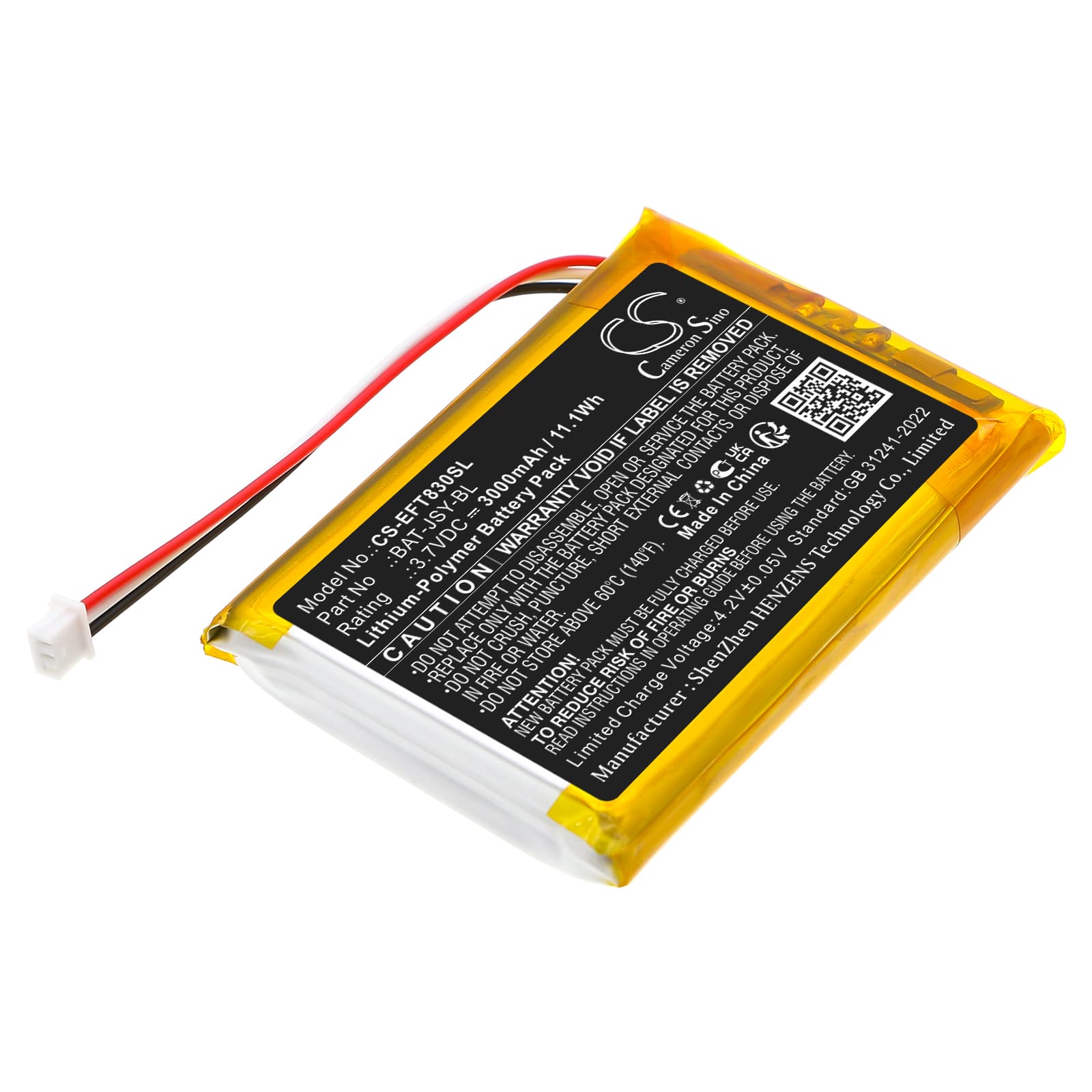 Replacement Battery for Eufy SpaceView Baby Monitor E110 - CS-EFT830SL-1.jpg