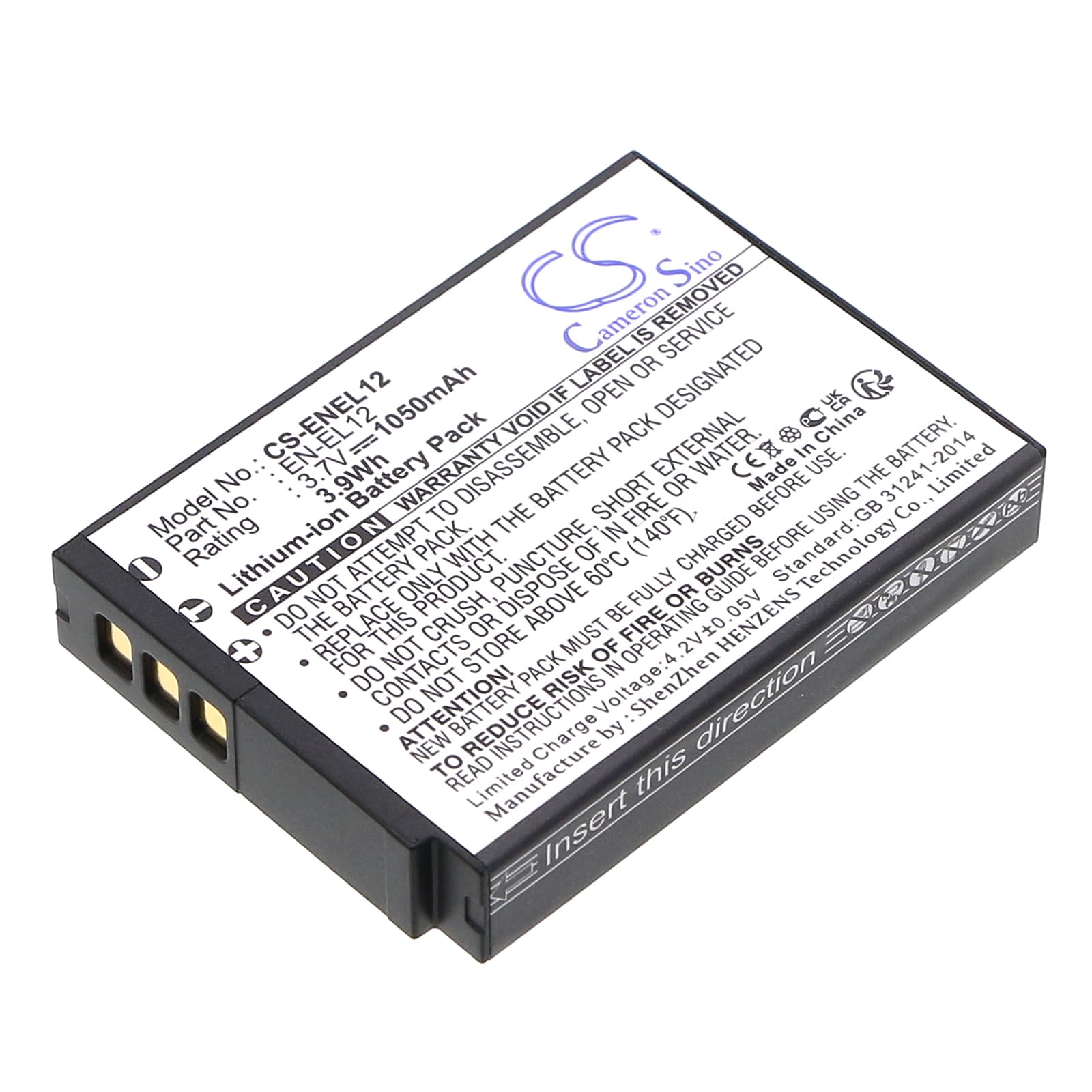 Replacement Battery for NiKon Coolpix S610 - CS-ENEL12-1.jpg