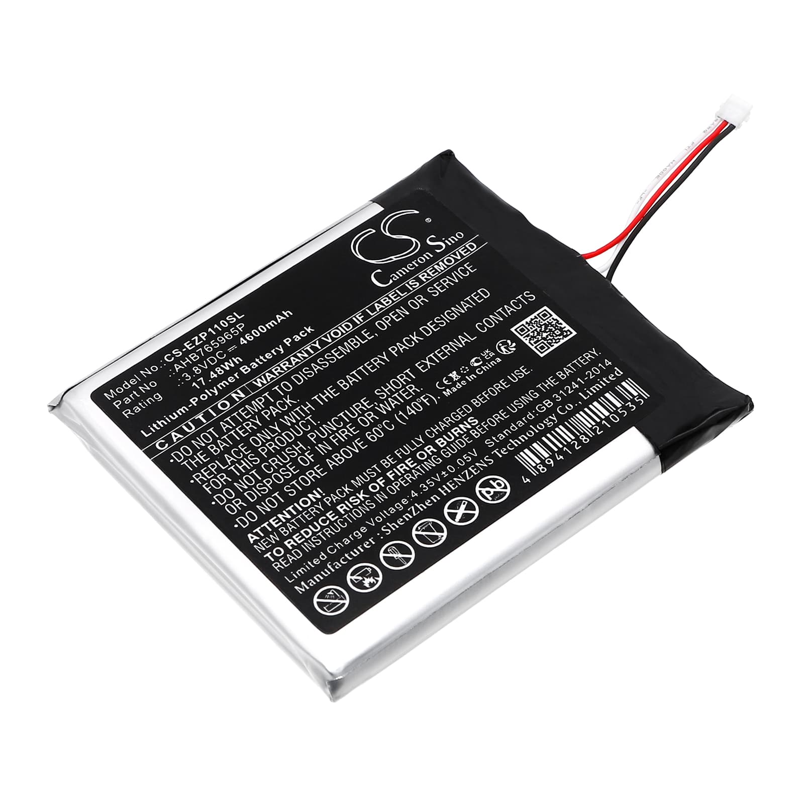 Replacement Battery for Ezviz CS-DP1C-4A1WPFBSR - CS-EZP110SL-1.jpg