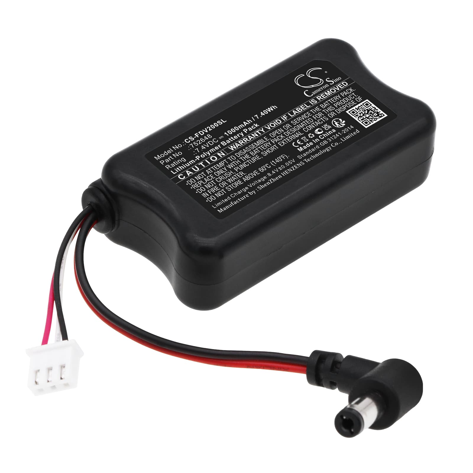 Replacement Battery for Fatshark Dominator V2 - CS-FDV200SL-1.jpg