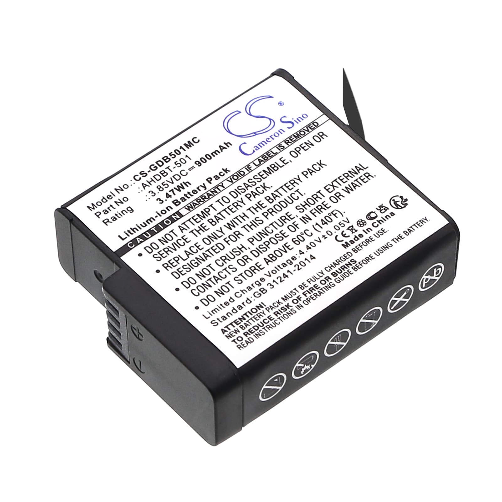 Replacement Battery for GoPro Hero 5 - CS-GDB501MC-1.jpg