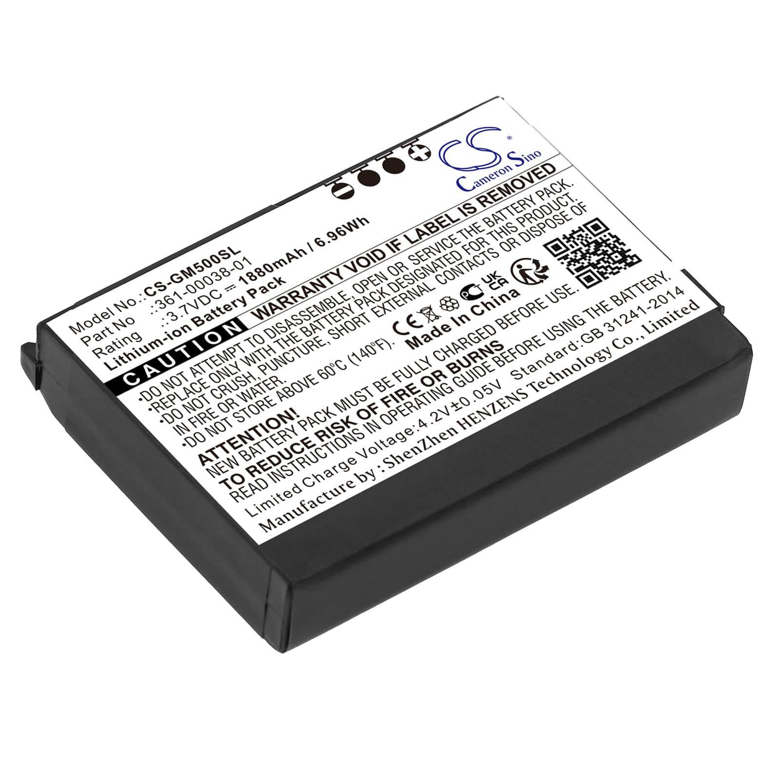 Replacement Battery for Garmin Aera 500 - CS-GM500SL-1.jpg
