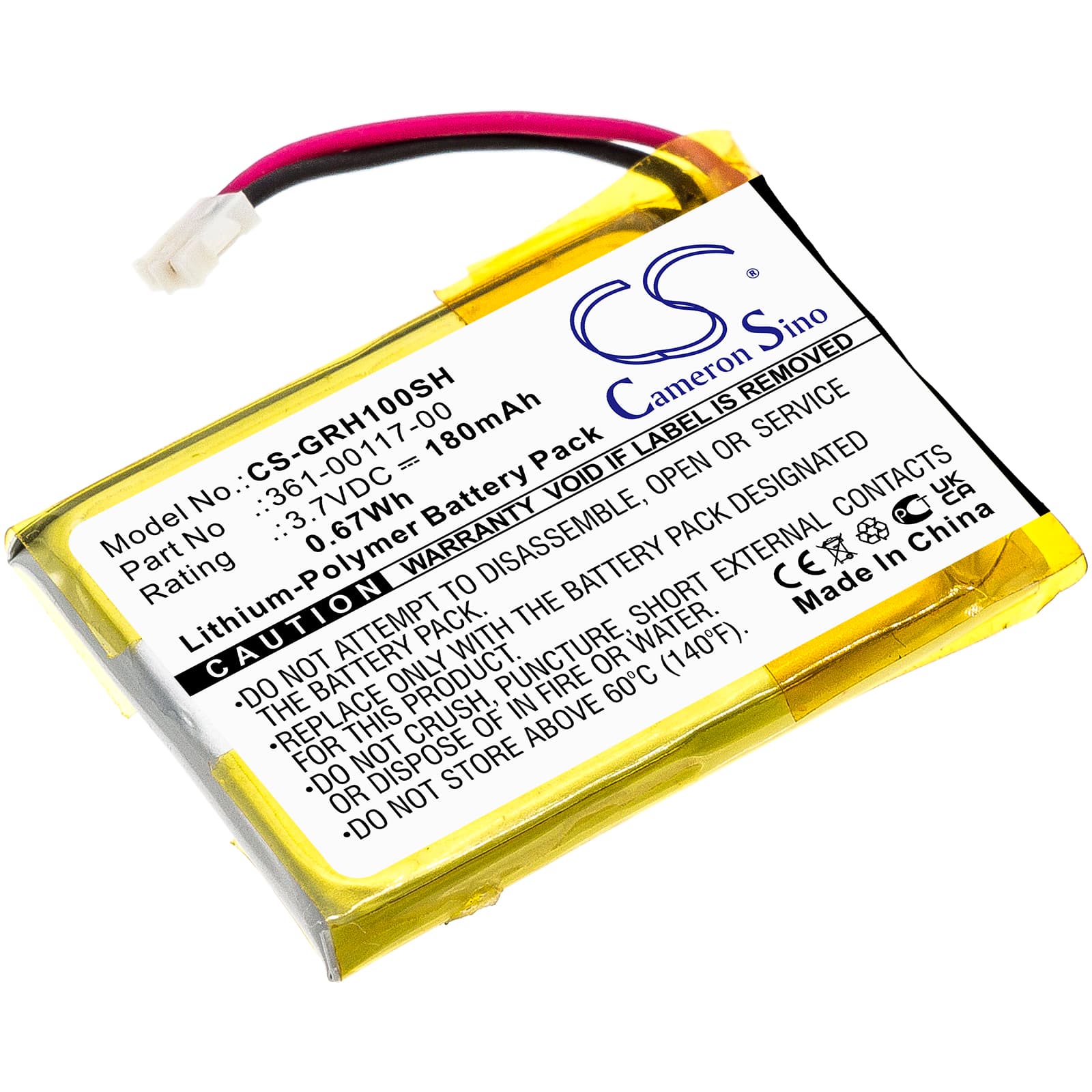 Replacement Battery for Garmin Approach S10 - CS-GRH100SH-1.jpg