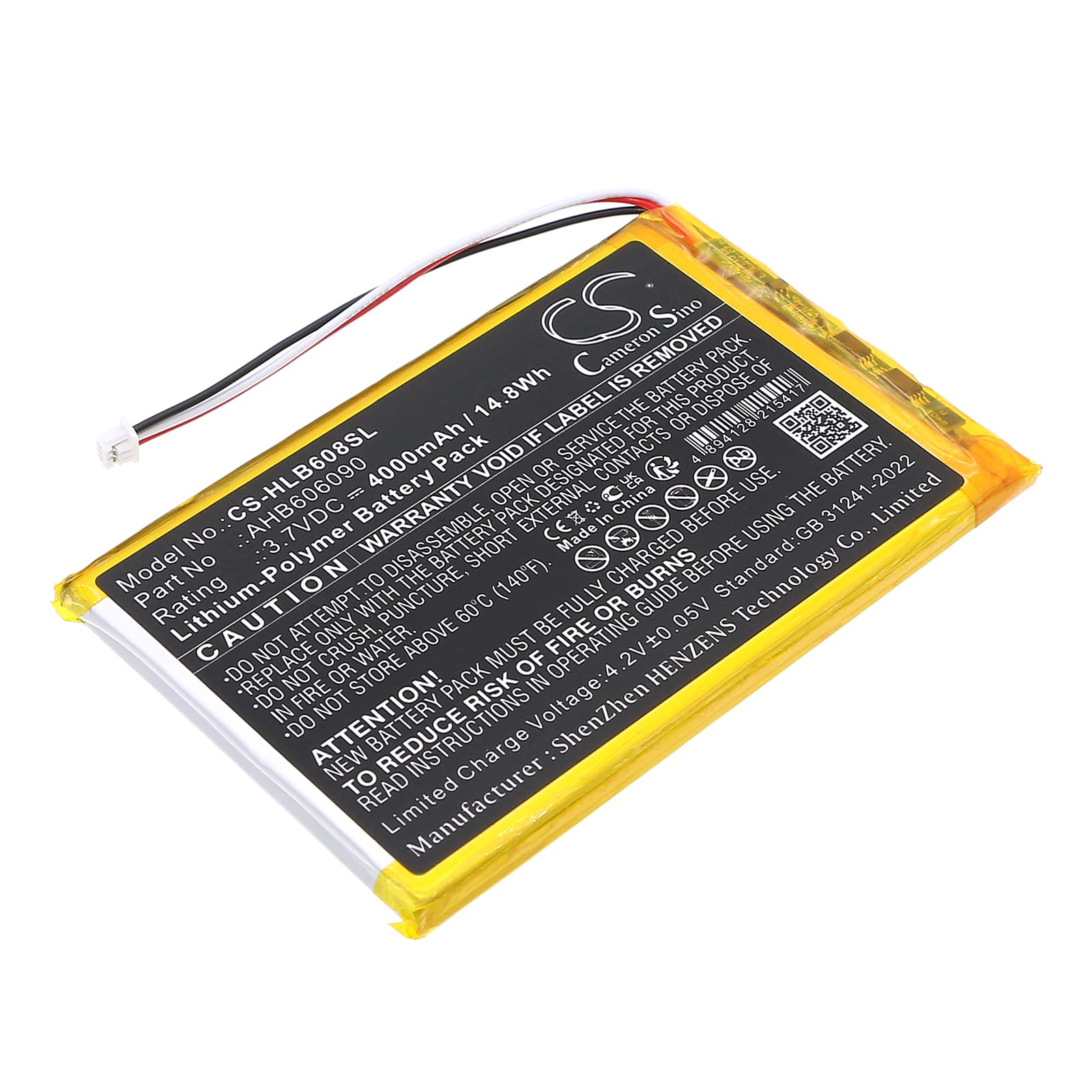Replacement Battery for HelloBaby HB6081 Video Baby Monitor - CS-HLB608SL-1.jpg