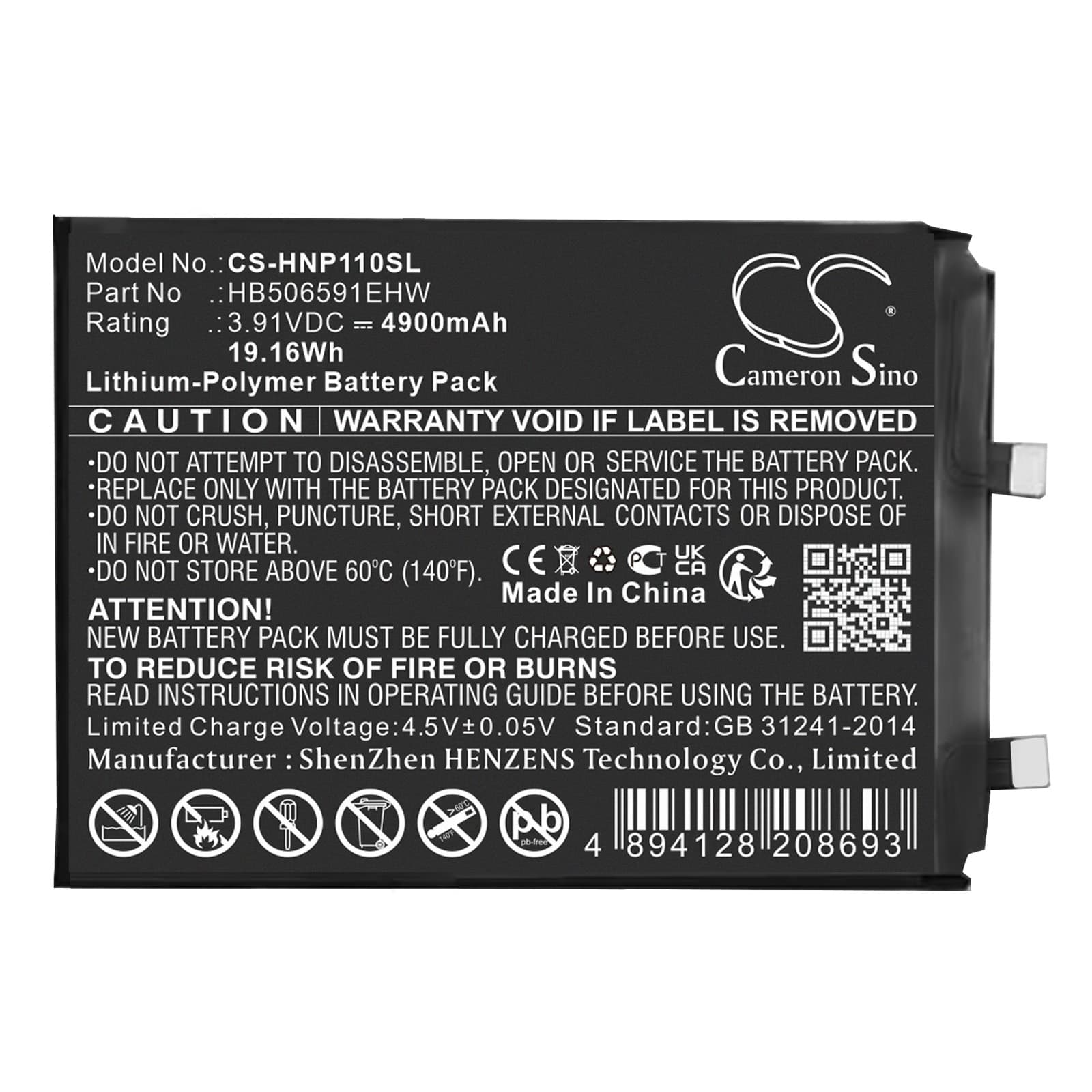 Replacement Battery for Honor 100 Pro - CS-HNP110SL-1.jpg