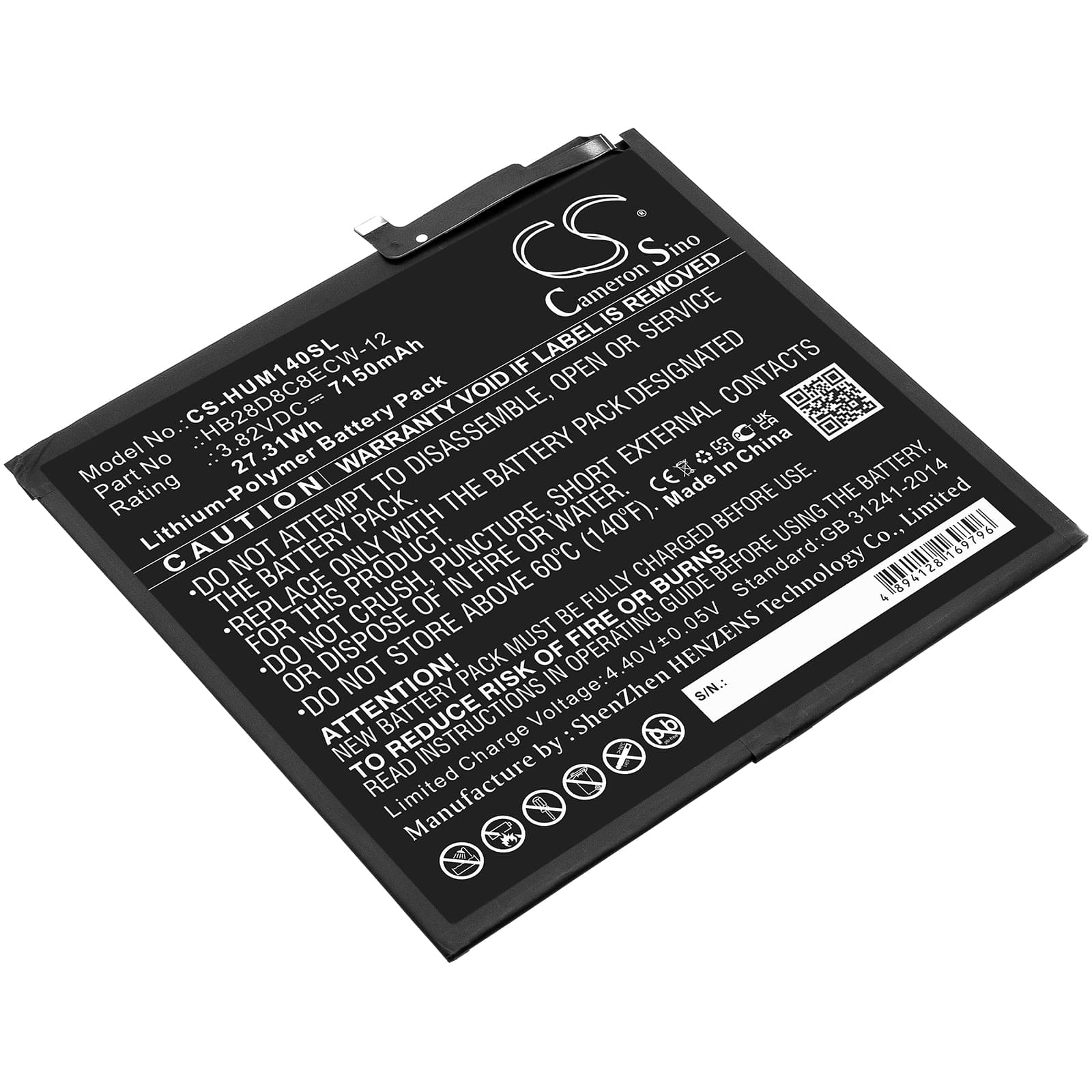 Replacement Battery for Huawei MatePad 10.4 2020 - CS-HUM140SL-1.jpg