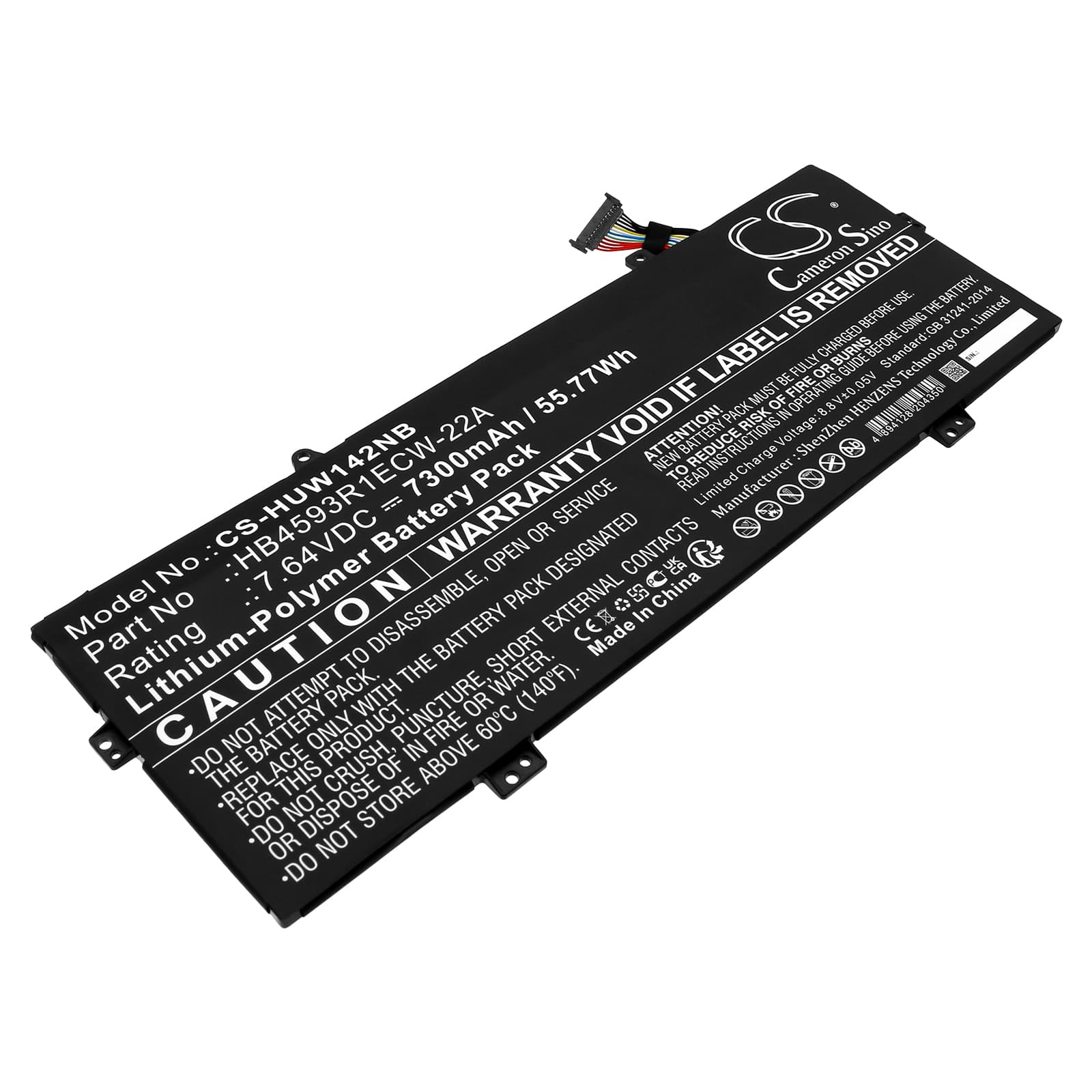 Replacement Battery for Huawei MateBook X Pro 2021 - CS-HUW142NB-1.jpg