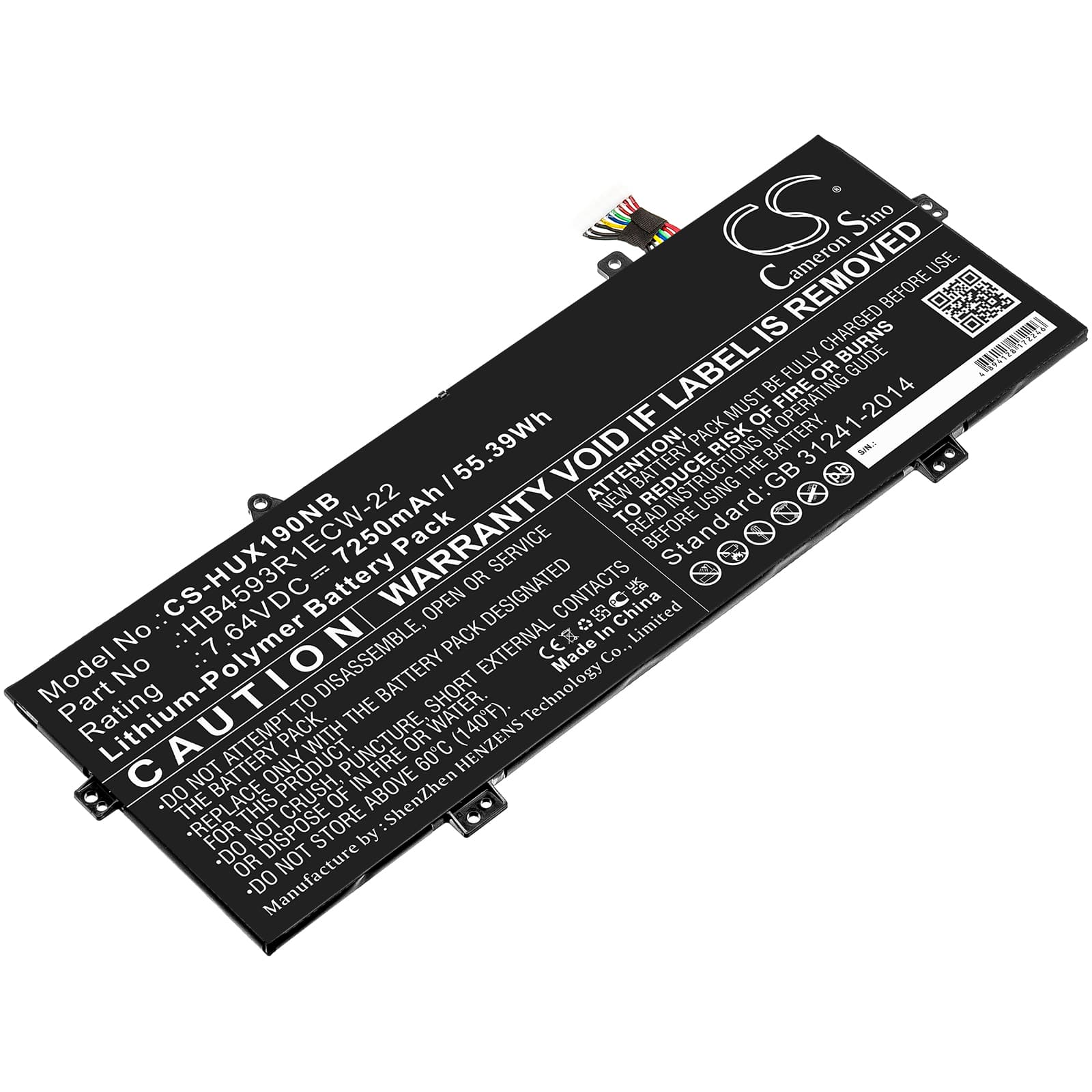Replacement Battery for Huawei MateBook X Pro 2020 - CS-HUX190NB-1.jpg