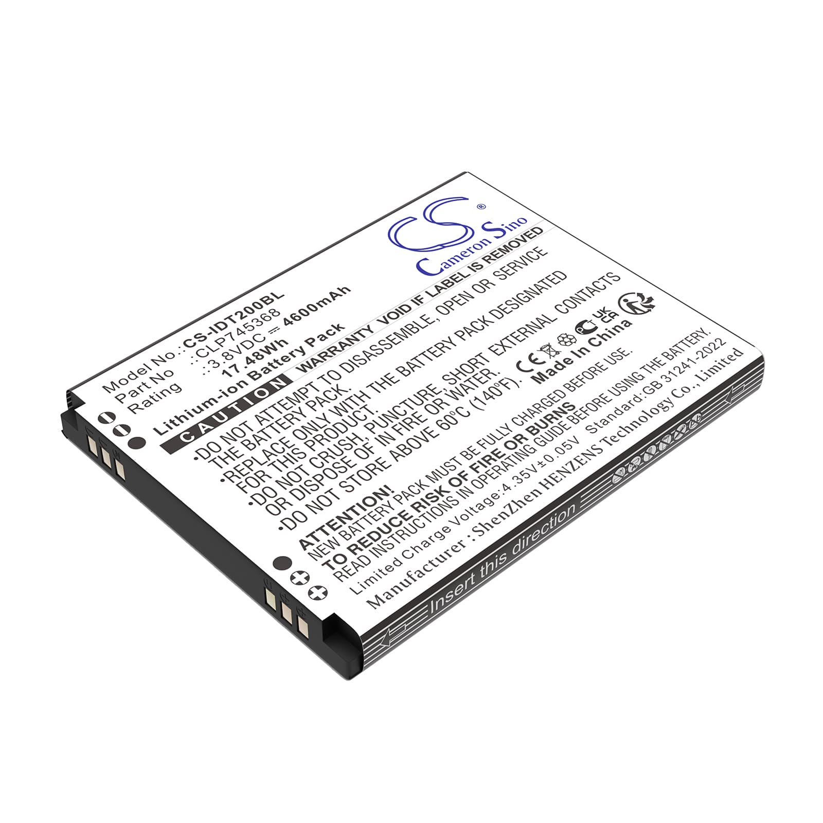 Replacement Battery for IDATA T3 - CS-IDT200BL-1.jpg