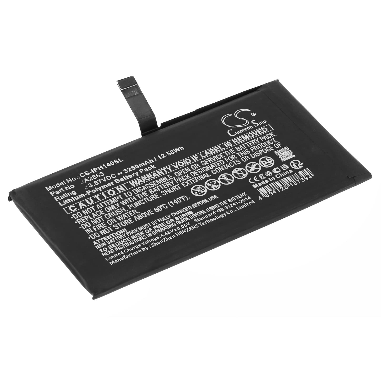 Replacement Battery for Apple iPhone 14 - CS-IPH140SL-1.jpg