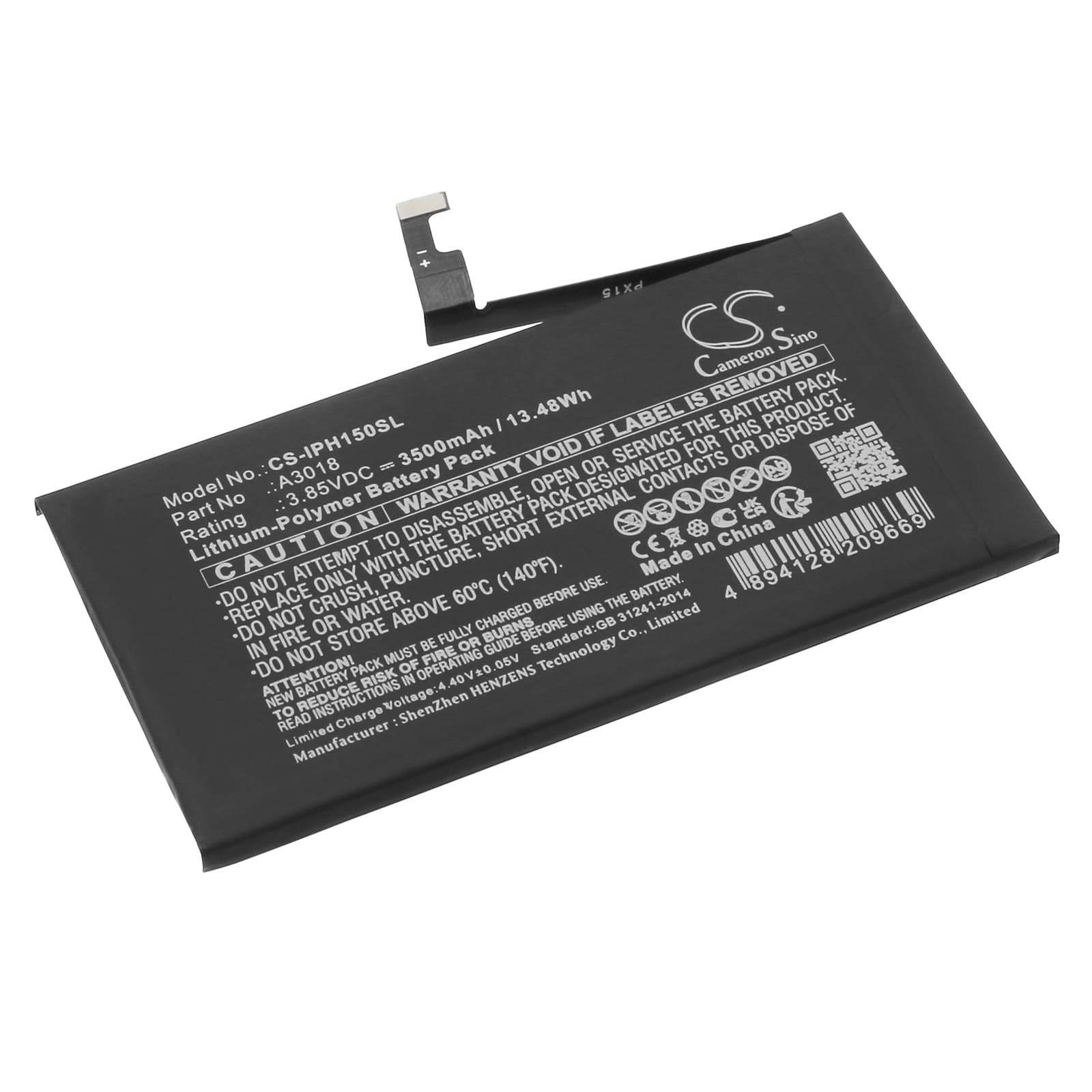Replacement Battery for Apple iPhone 15 - CS-IPH150SL-1.jpg