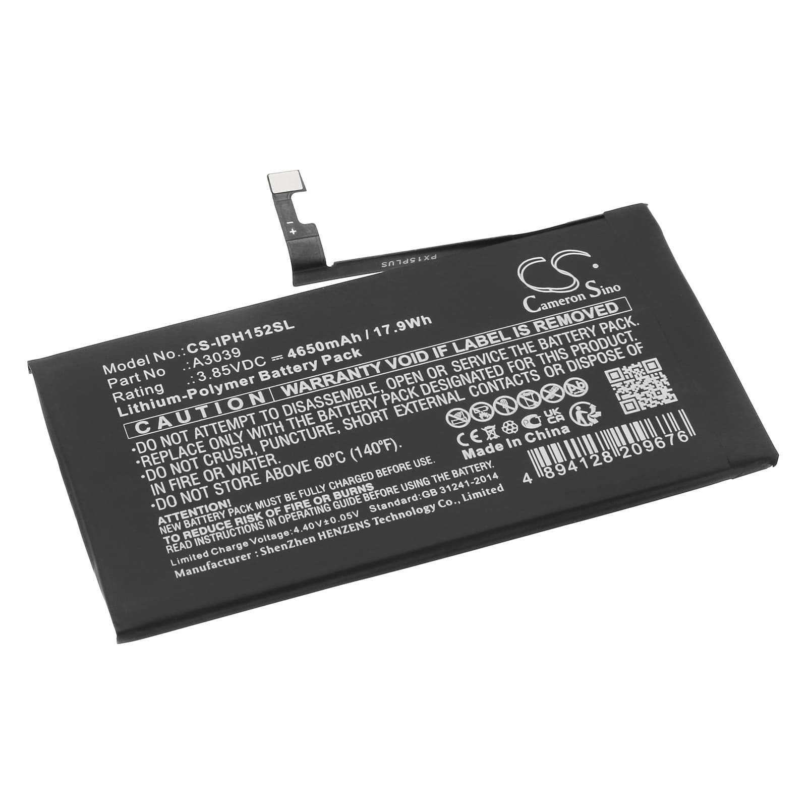Replacement Battery for Apple iPhone 15 Plus - CS-IPH152SL-1.jpg
