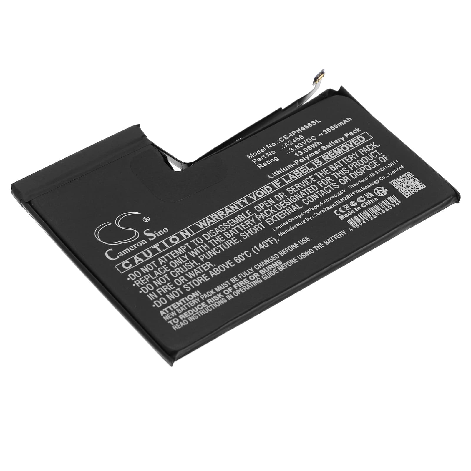 Replacement Battery for Apple iPhone 12 Pro Max - CS-IPH466SL-1.jpg