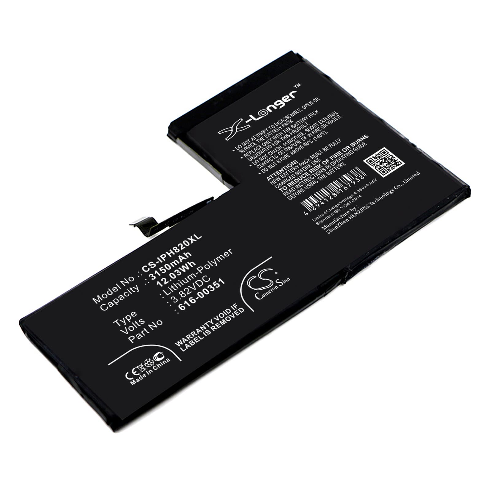 Replacement Battery for Apple iPhone X - CS-IPH820XL-1.jpg