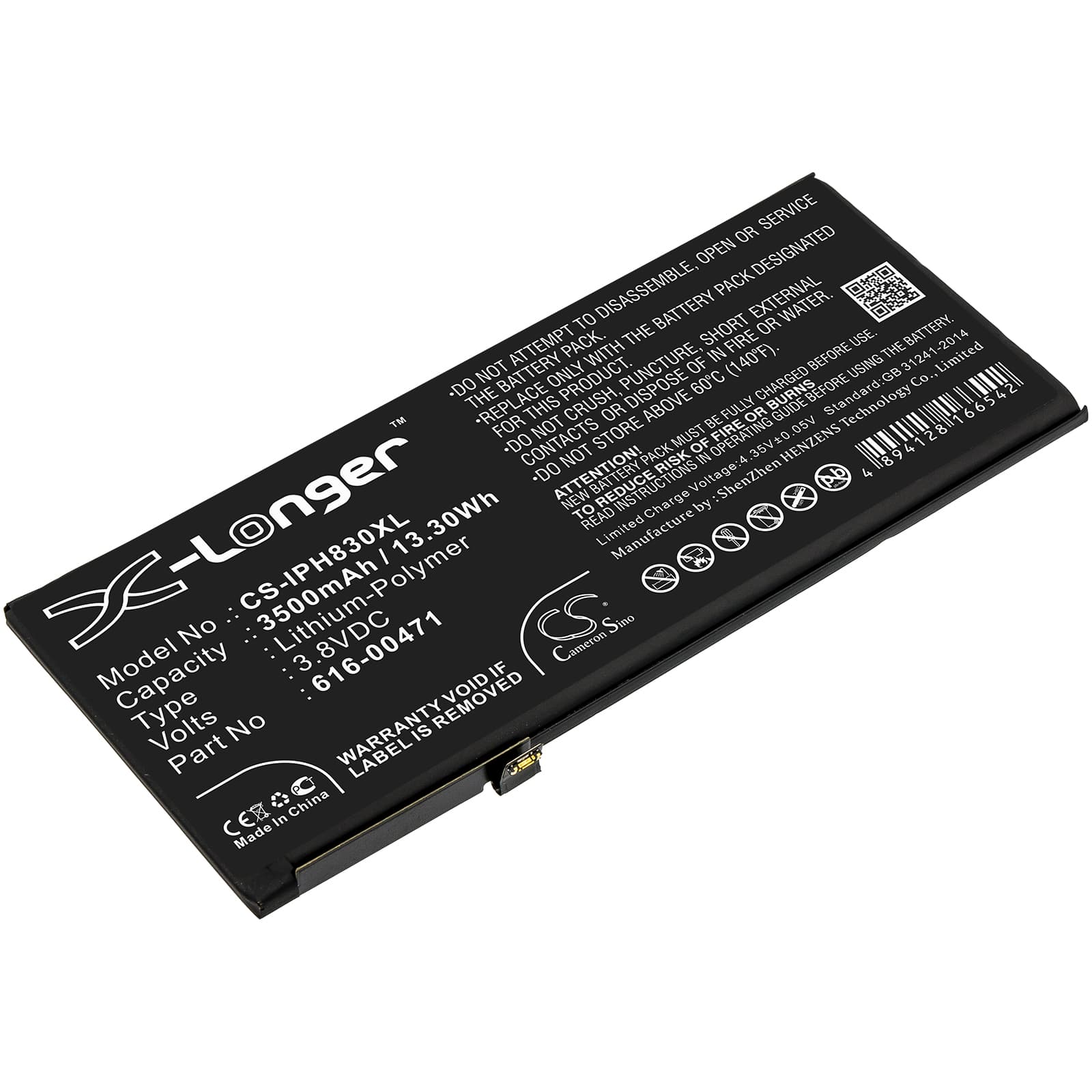 Replacement Battery for Apple iPhone XR - CS-IPH830XL-1.jpg