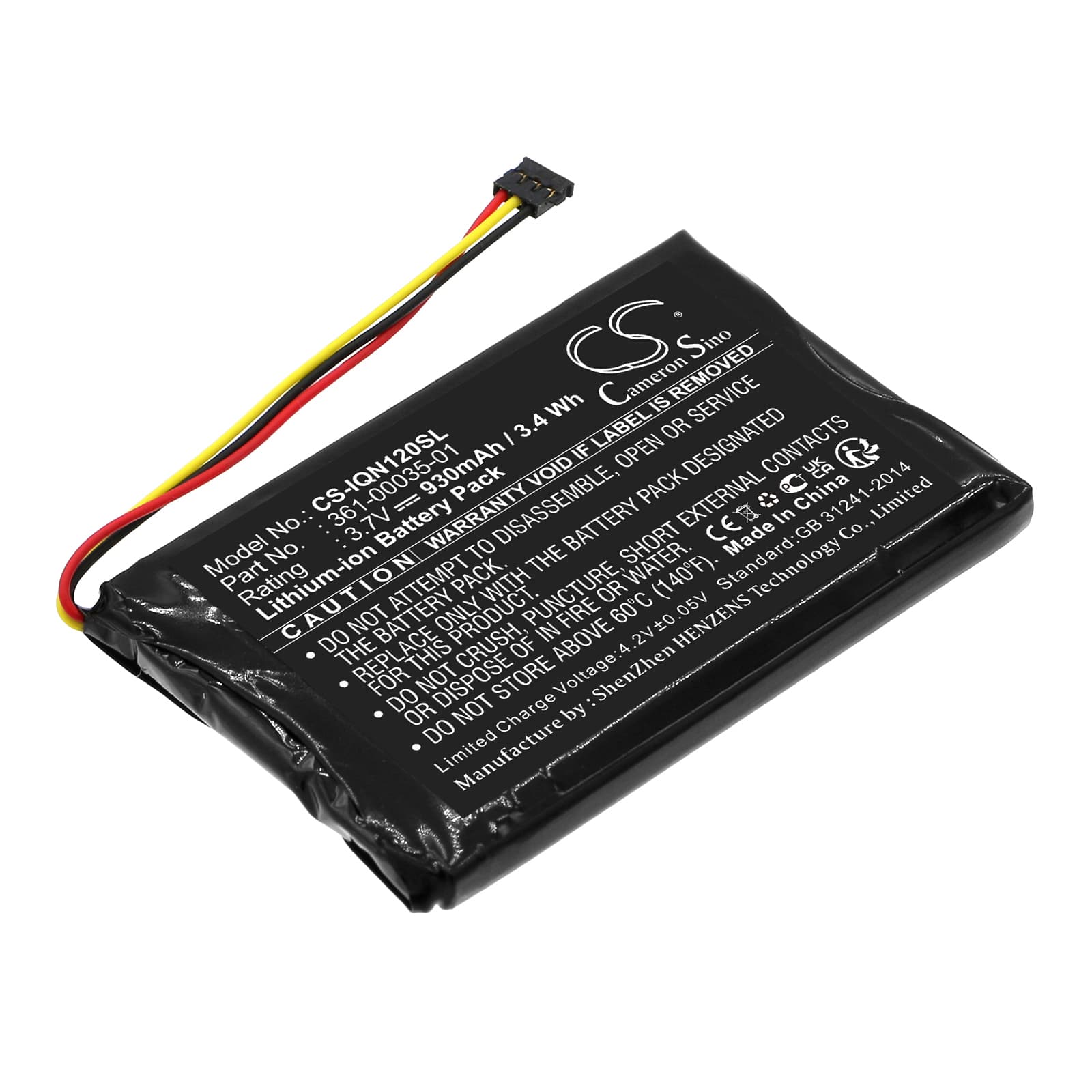 Replacement Battery for Garmin Nuvi 1200 - CS-IQN120SL-1.jpg