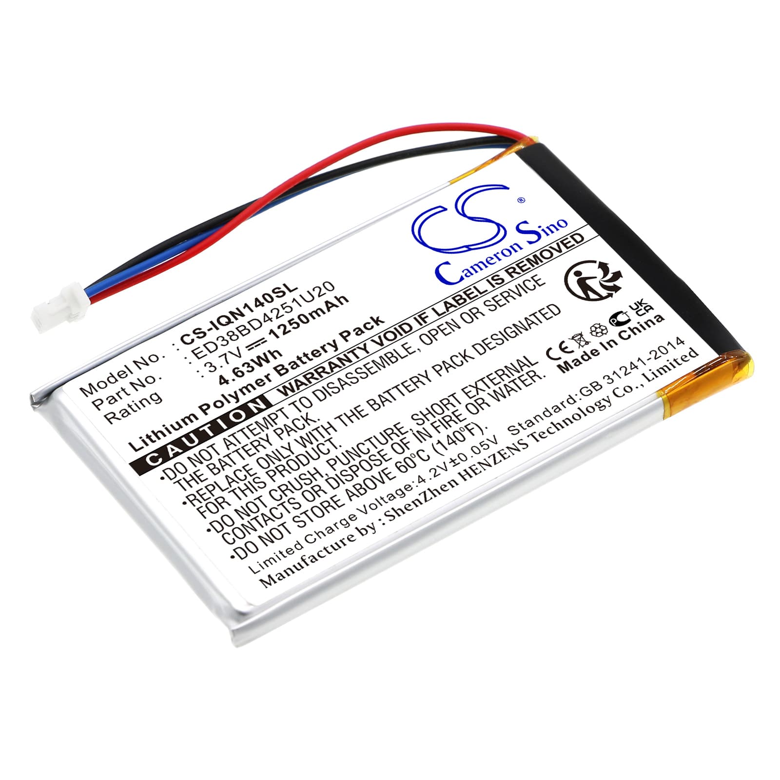 Replacement Battery for Garmin Nuvi 1400 - CS-IQN140SL-1.jpg